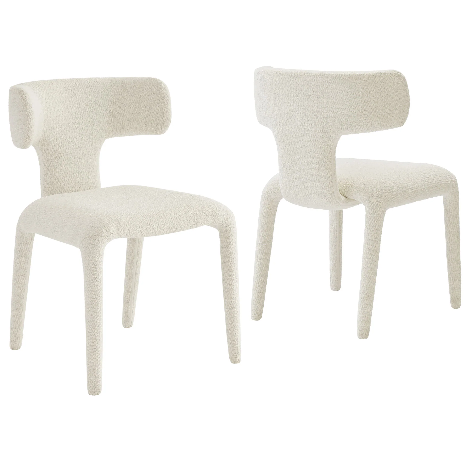 Stellan Curved Back Boucle Upholstered Dining Chair Set of 2 by Modway - Image 2