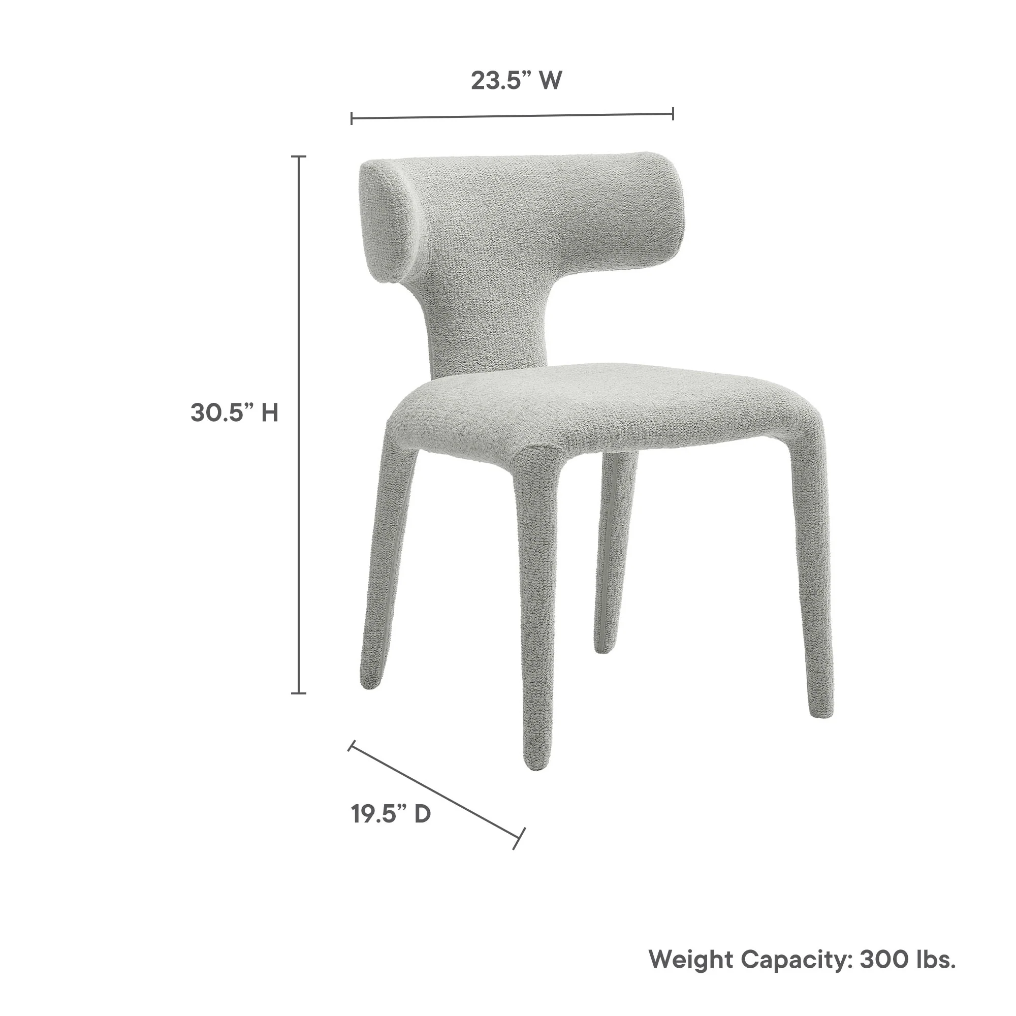 Stellan Curved Back Boucle Upholstered Dining Chair Set of 2 by Modway - Image 21