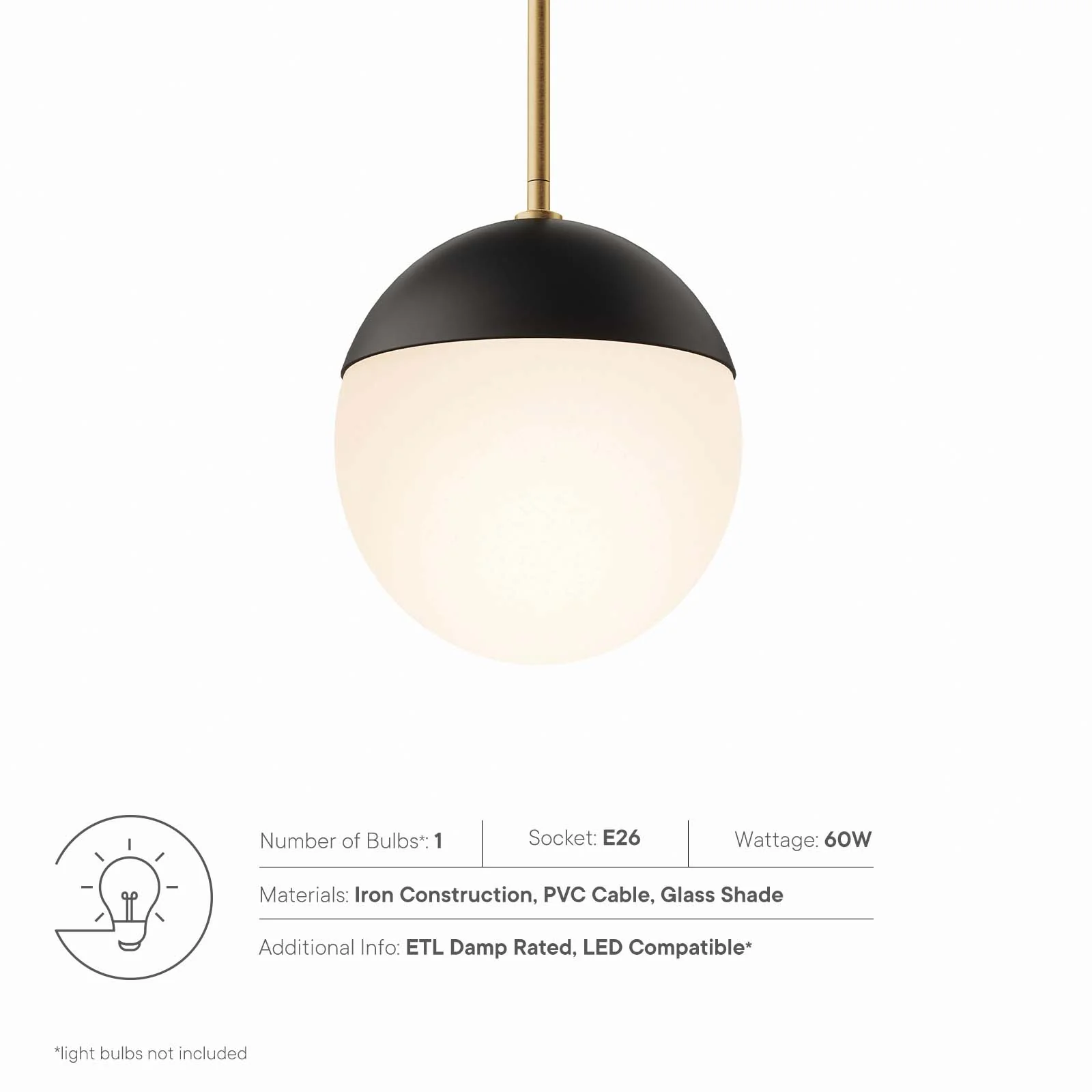 Stellar 1-Light Pendant Light By Modway - EEI-5653 - Image 14