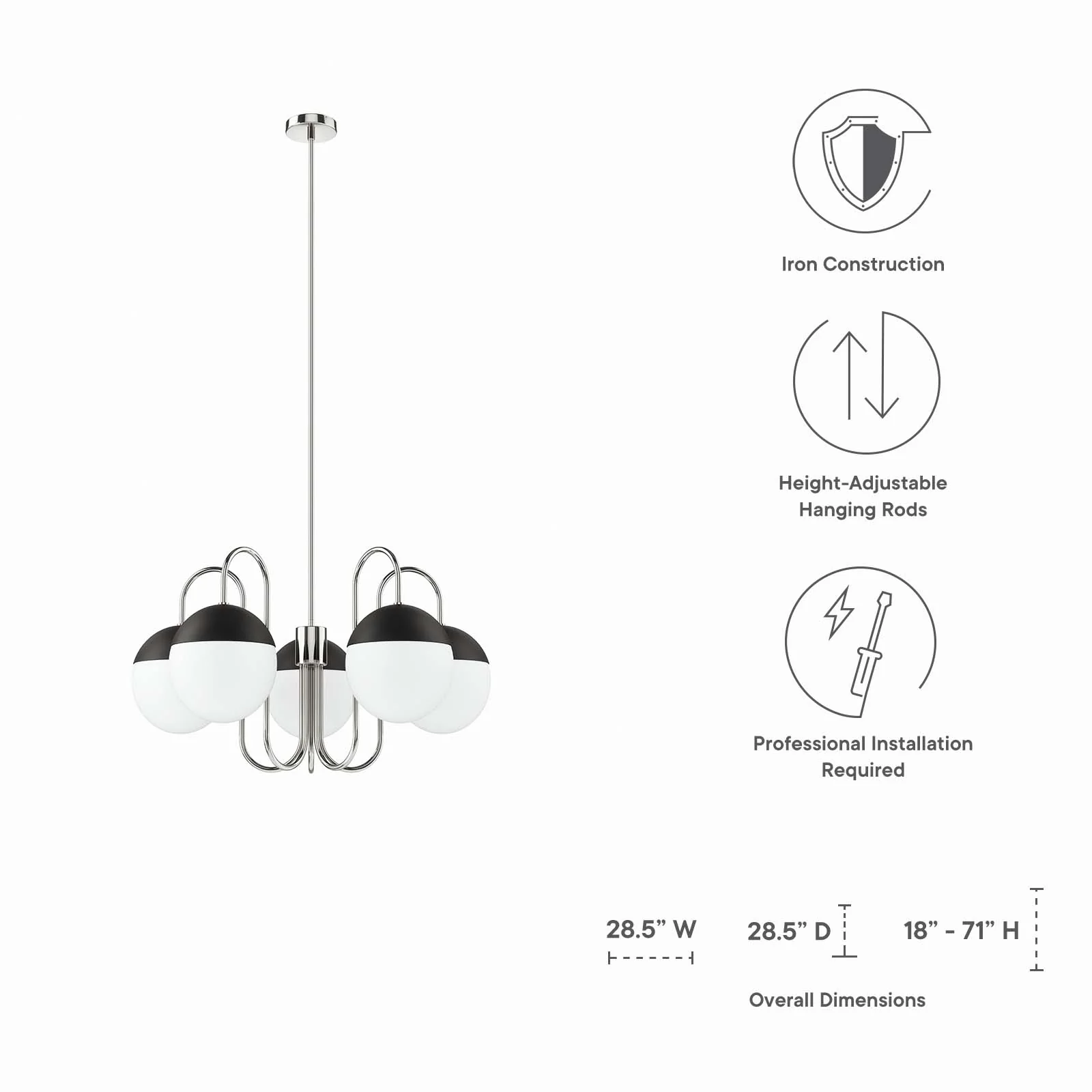 Stellar 5-Light Chandelier By Modway - EEI-5658 - Image 7