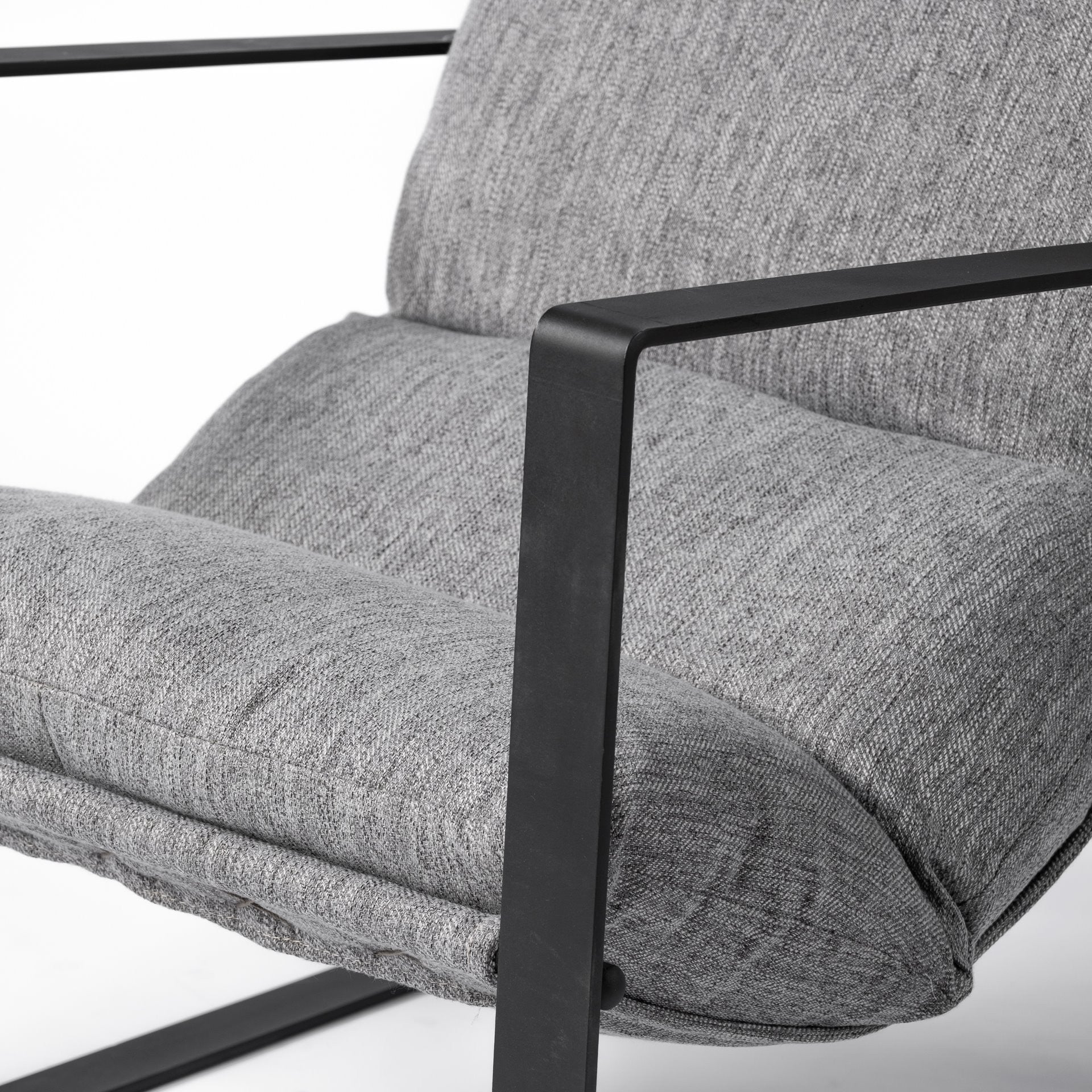 Stone Gray and Black Metal Sling Chair By Homeroots - Image 7