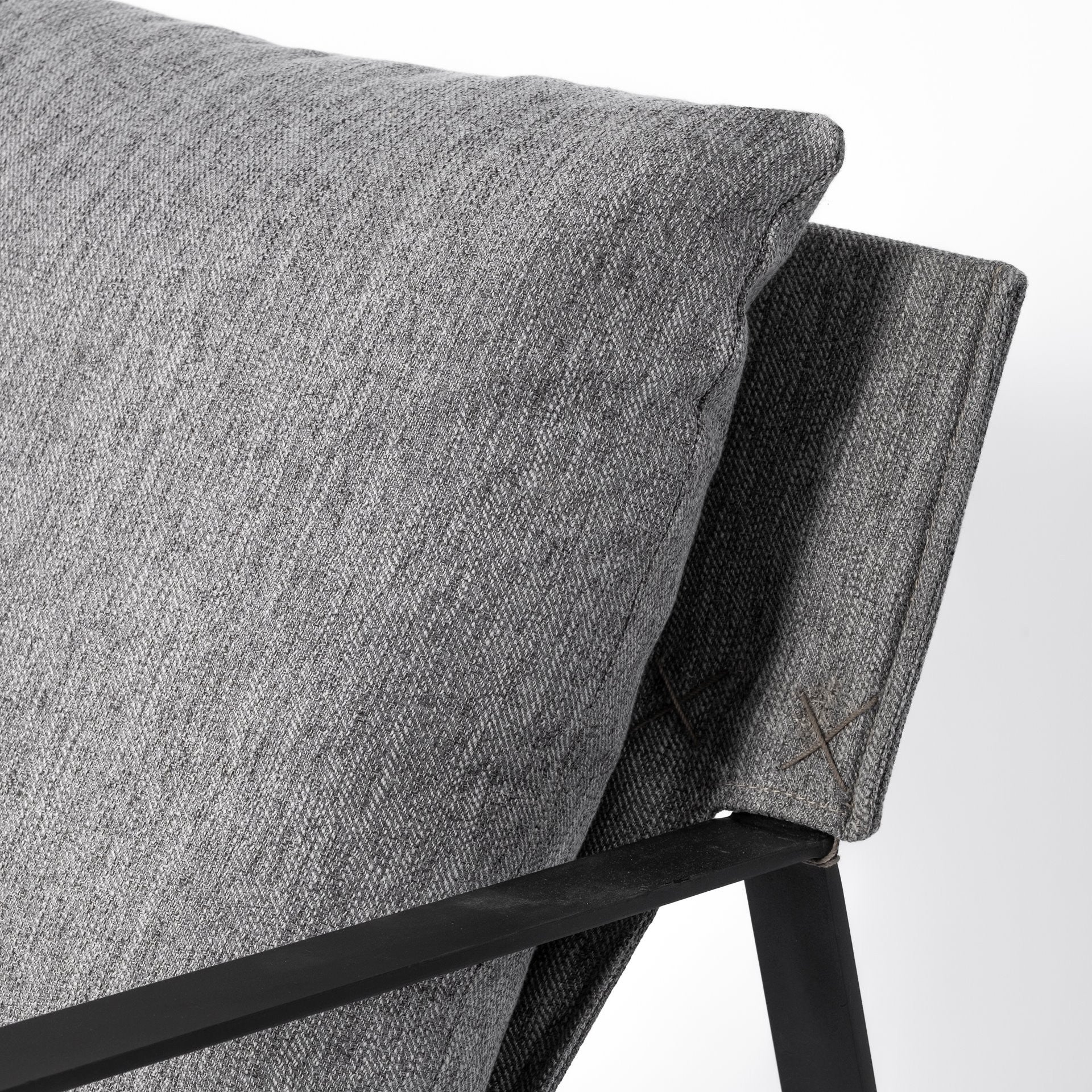 Stone Gray and Black Metal Sling Chair By Homeroots - Image 8