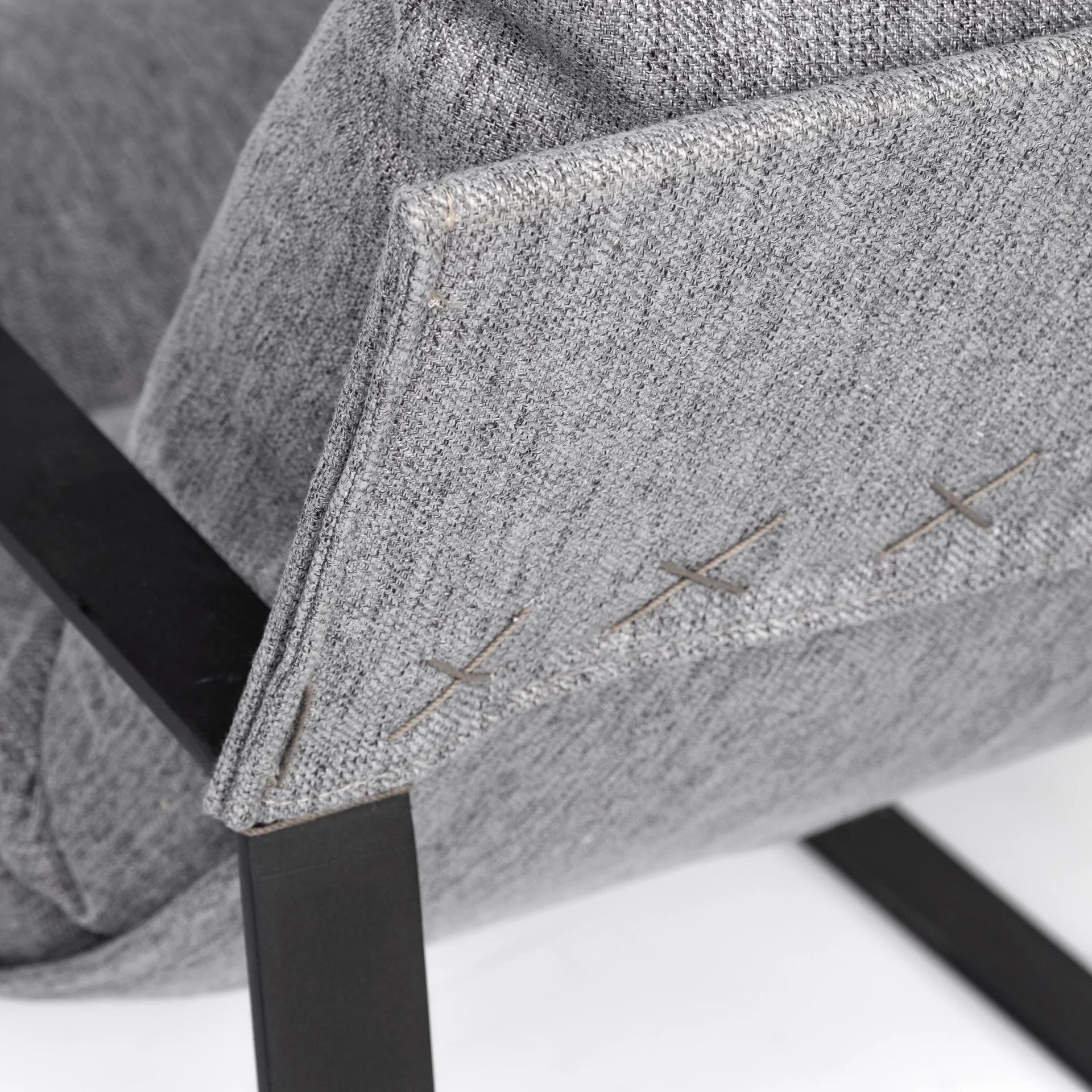 Stone Gray and Black Metal Sling Chair By Homeroots - Image 9