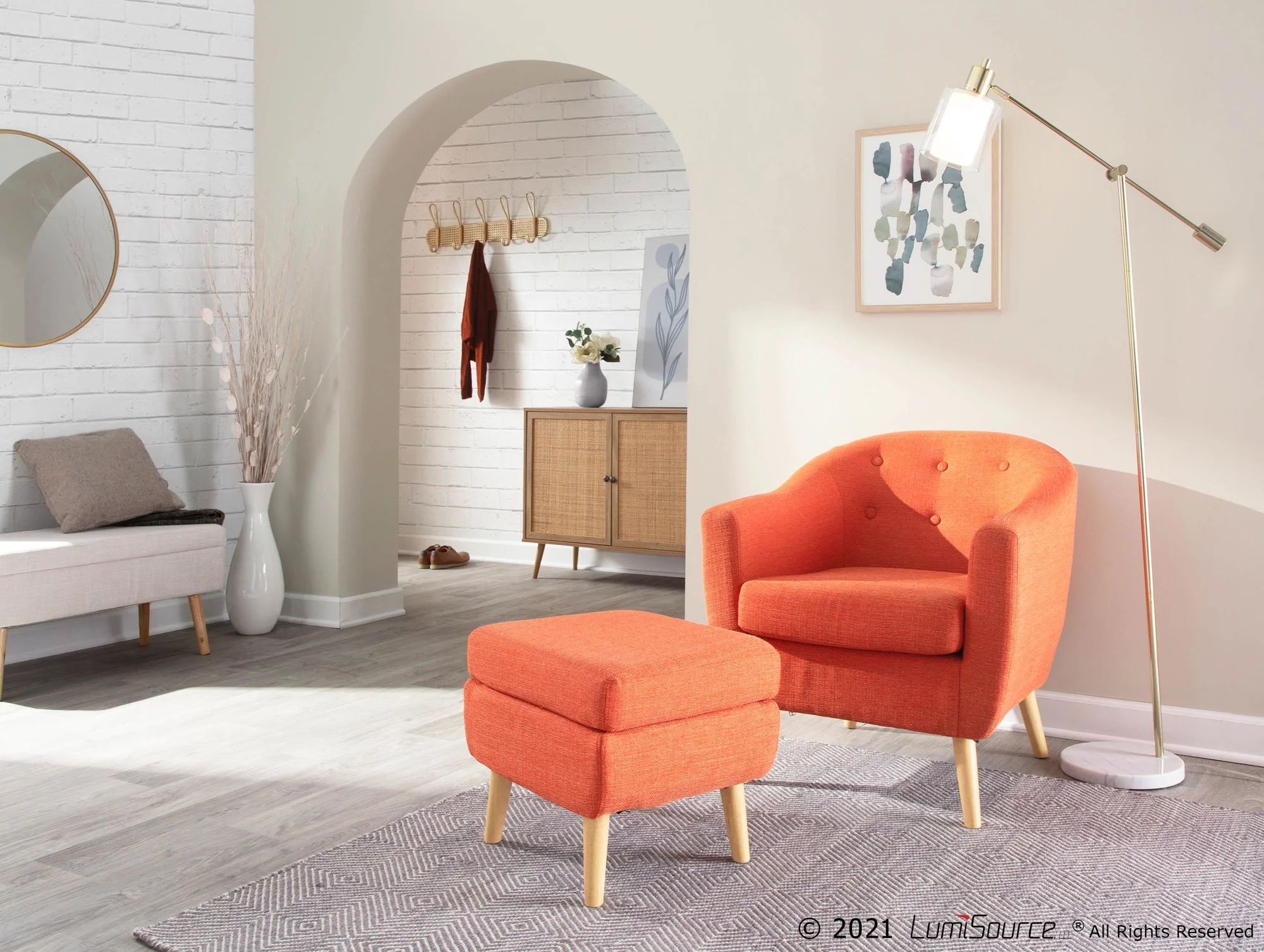 Storage Bench Beige By LumiSource - Image 6