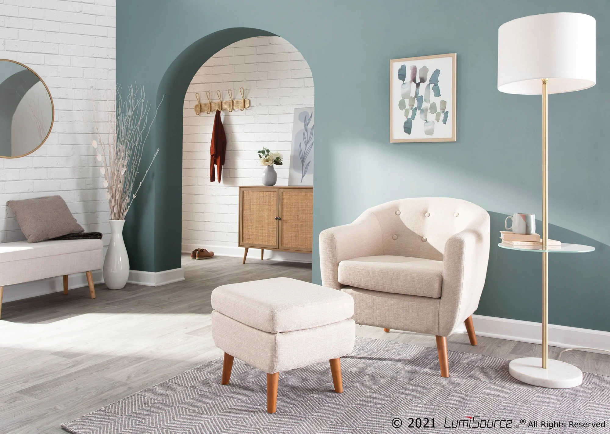 Storage Bench Beige By LumiSource - Image 7