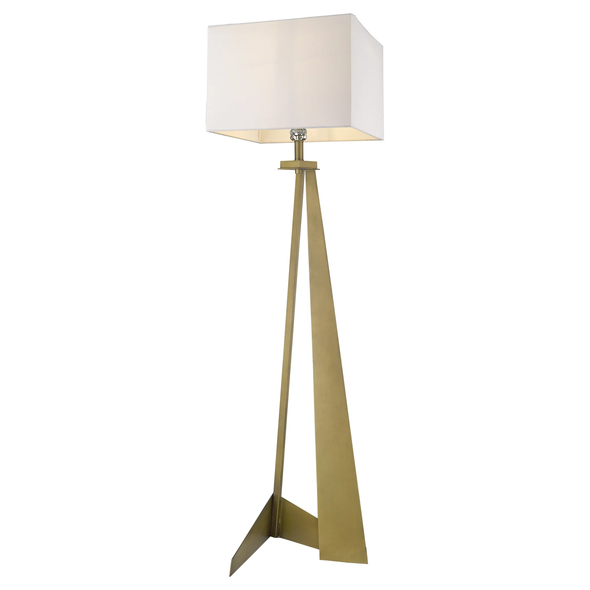 Stratos 1-Light Aged Brass Floor Lamp By Homeroots - Image 3