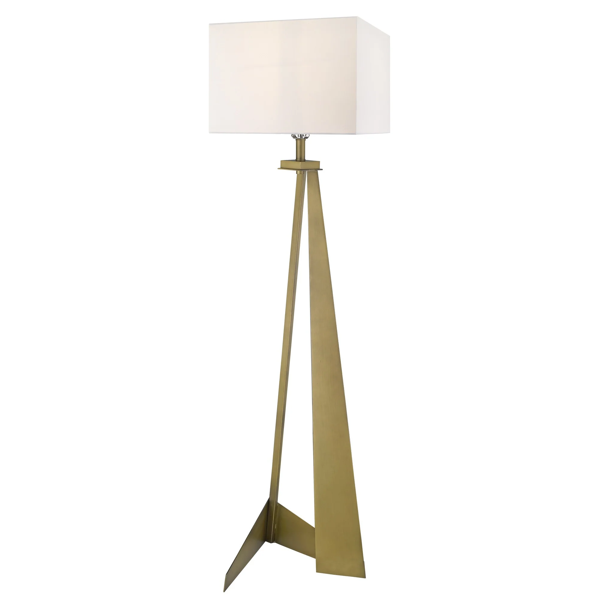 Stratos 1-Light Aged Brass Floor Lamp By Homeroots - Image 4
