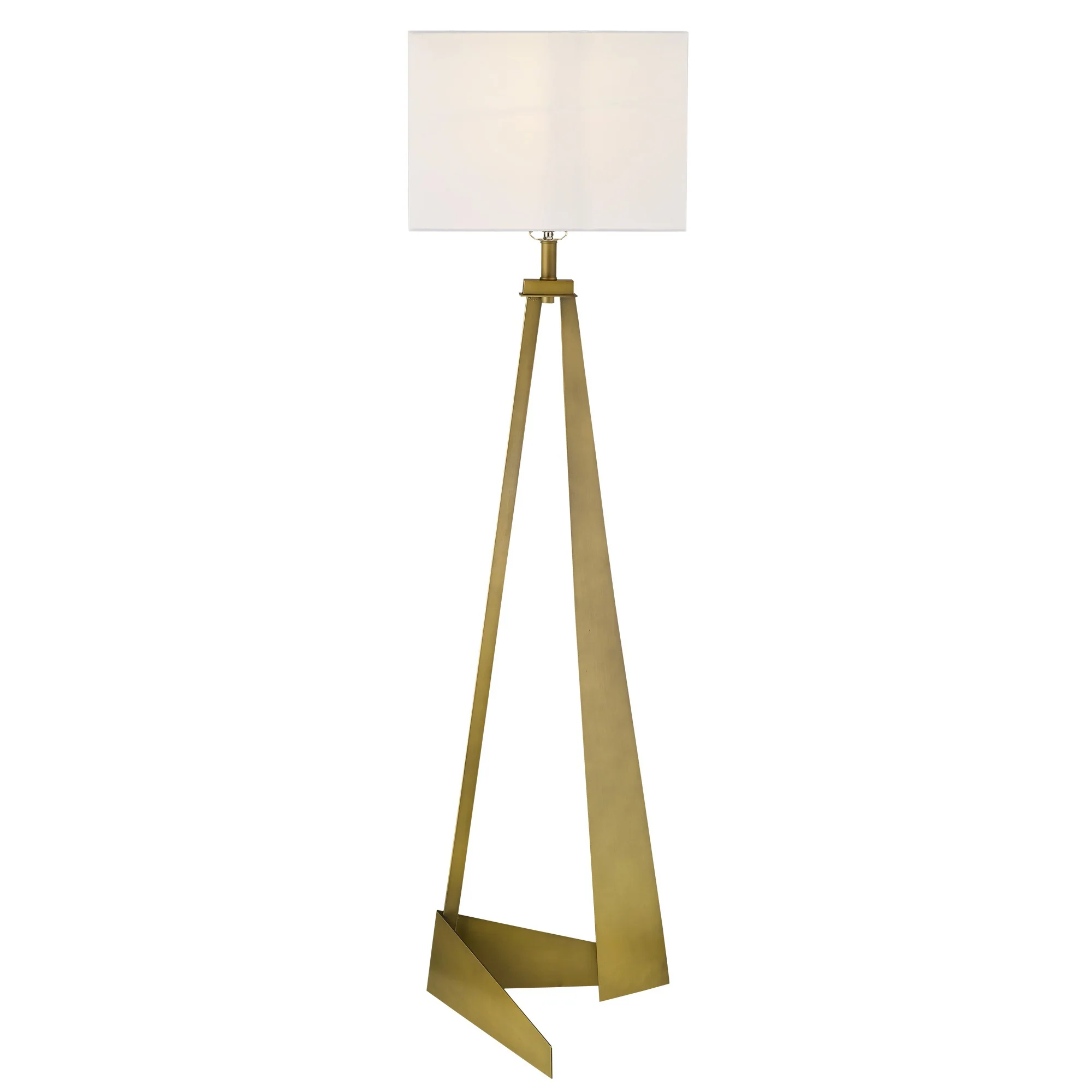 Stratos 1-Light Aged Brass Floor Lamp By Homeroots - Image 5