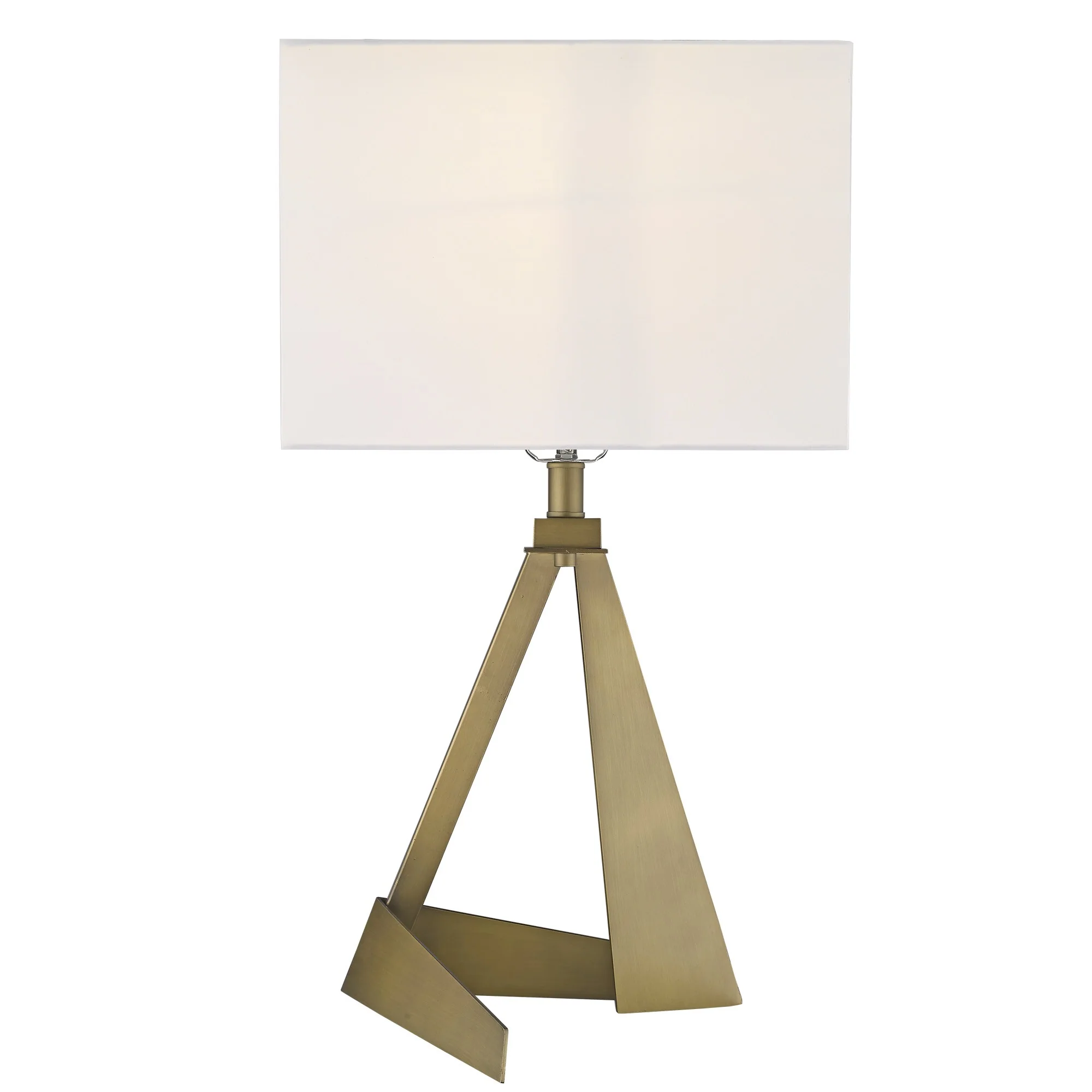 Stratos 1-Light Aged Brass Table Lamp By Homeroots - Image 8