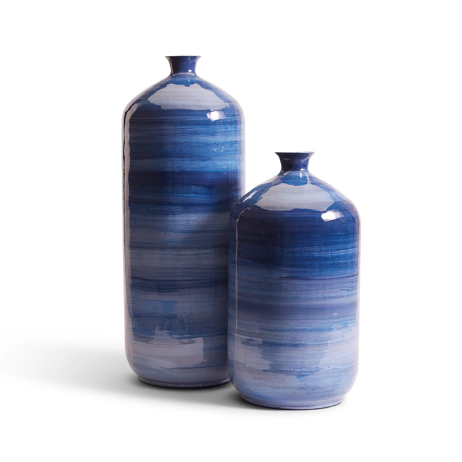 Stria Blue Tone Enamel Decorative Vase Set Of 4 By Tozai Home - Image 2