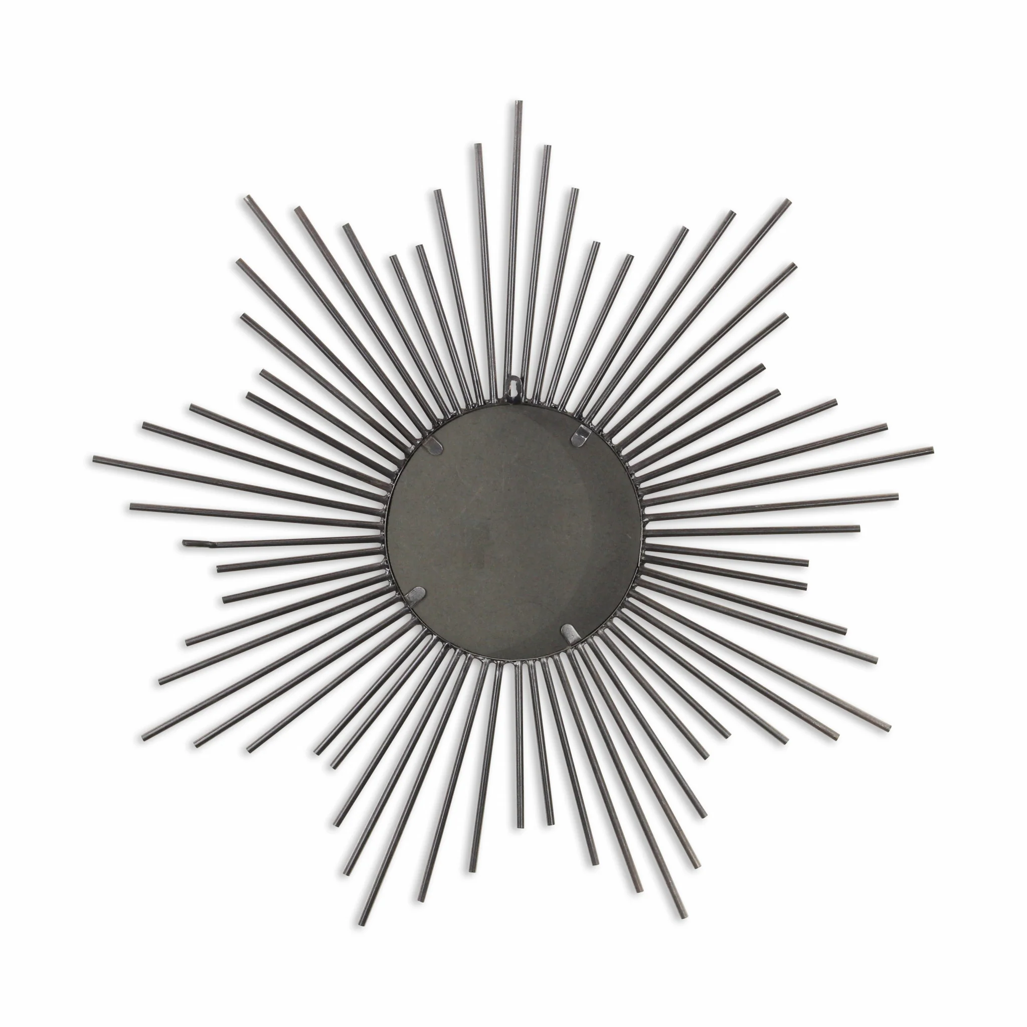 Striking Silver Metal Sunburst Design Wall Mirror By Homeroots - Image 5