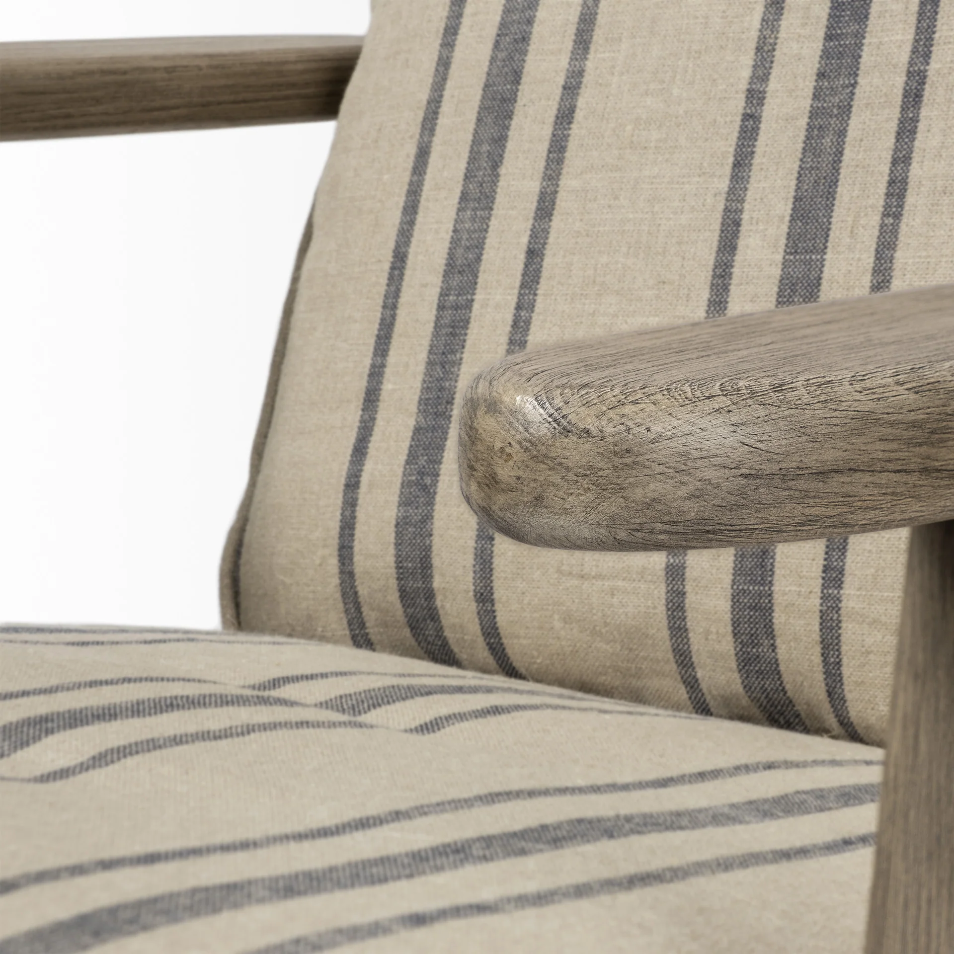 Striped Light Brown Fabric Wrapped Accent Chair with Wooden Frame By Homeroots - Image 6