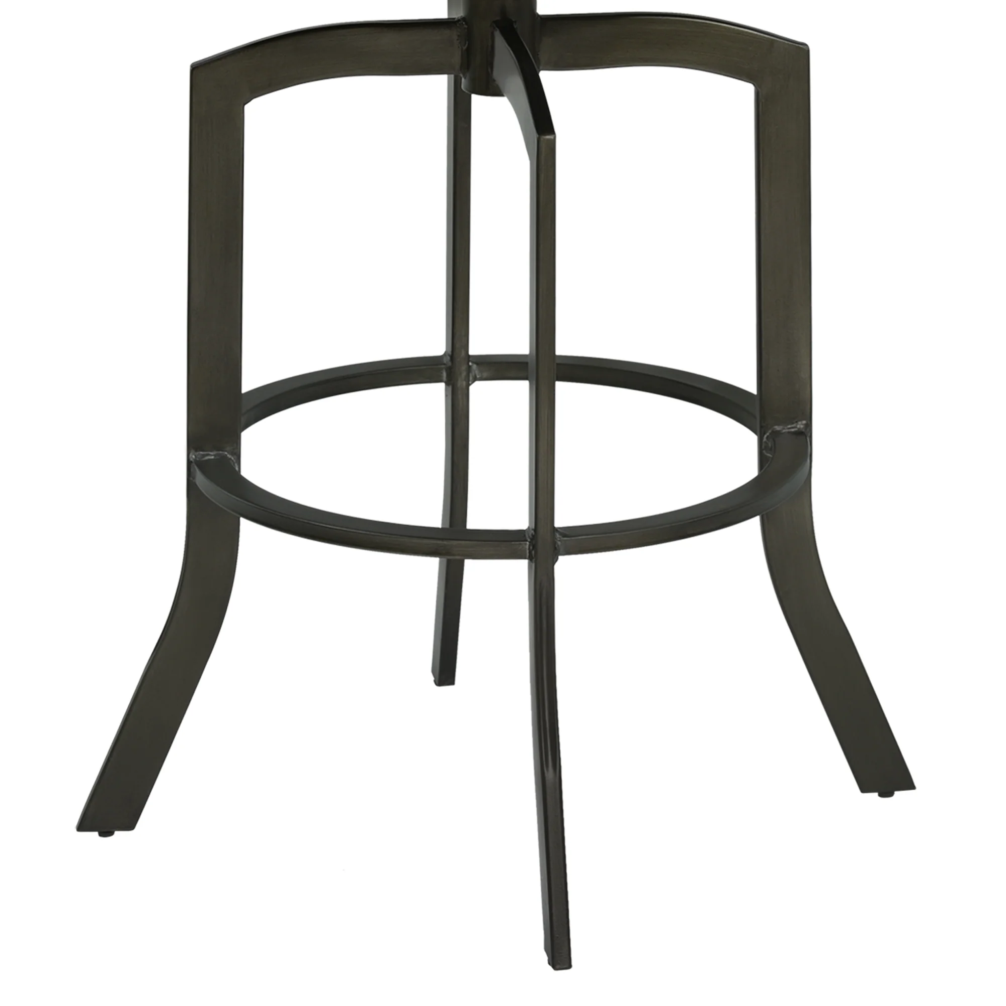 Studio 30" Bar Height Metal Swivel Barstool in Ford Black Faux Leather and Mineral Finish By Armen Living - Image 4