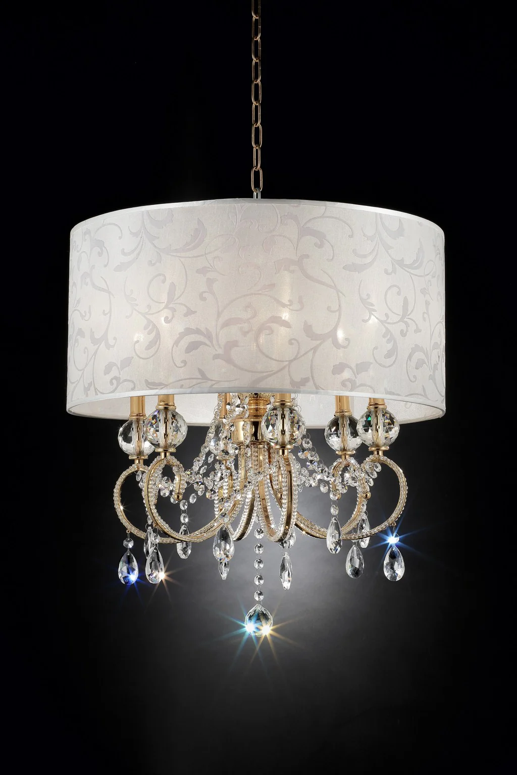 Stunning Brass Gold Finish Ceiling Lamp with Crystal Accents By Homeroots - Image 3