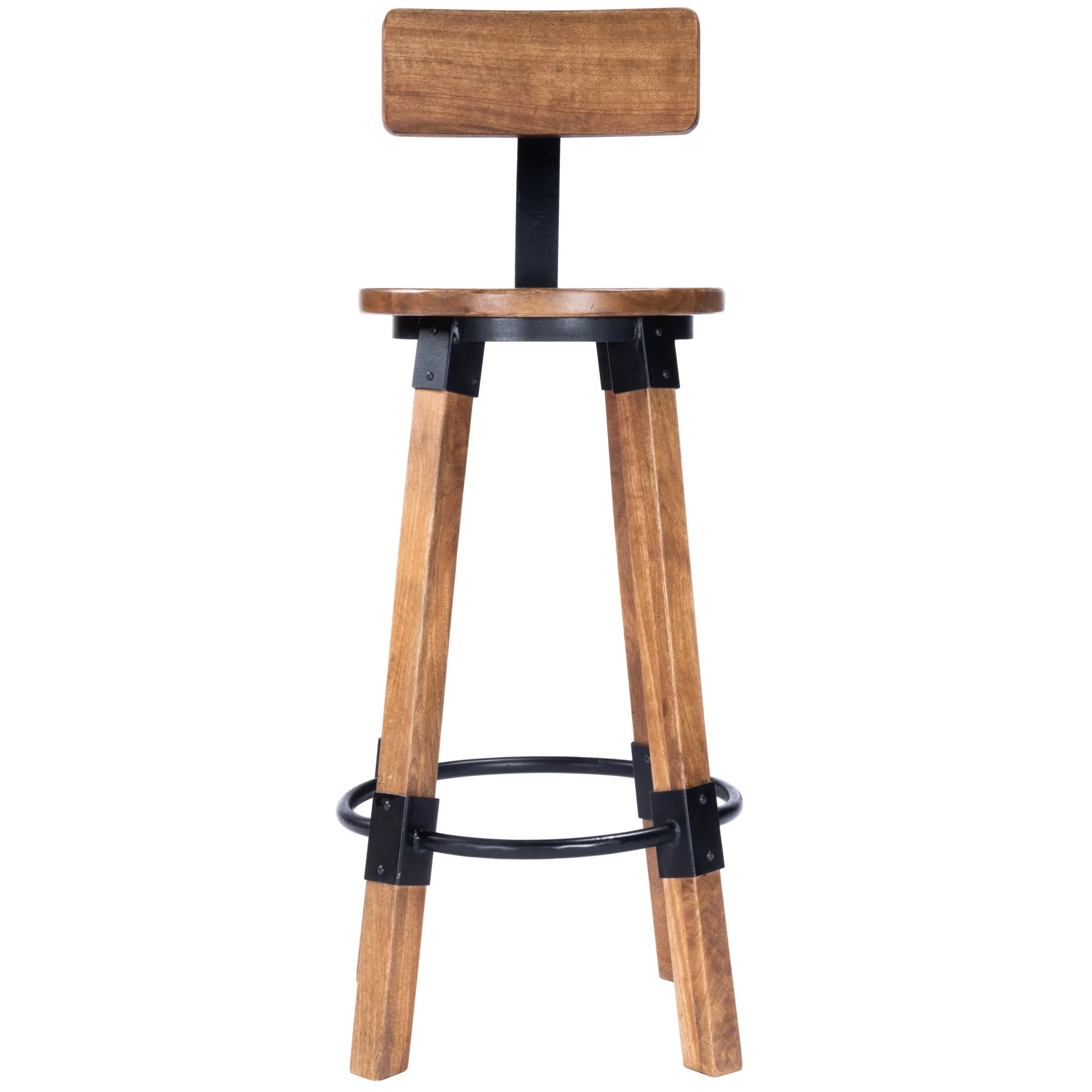 Sturdy Wood And Metal Bar Stool By Homeroots - Image 2