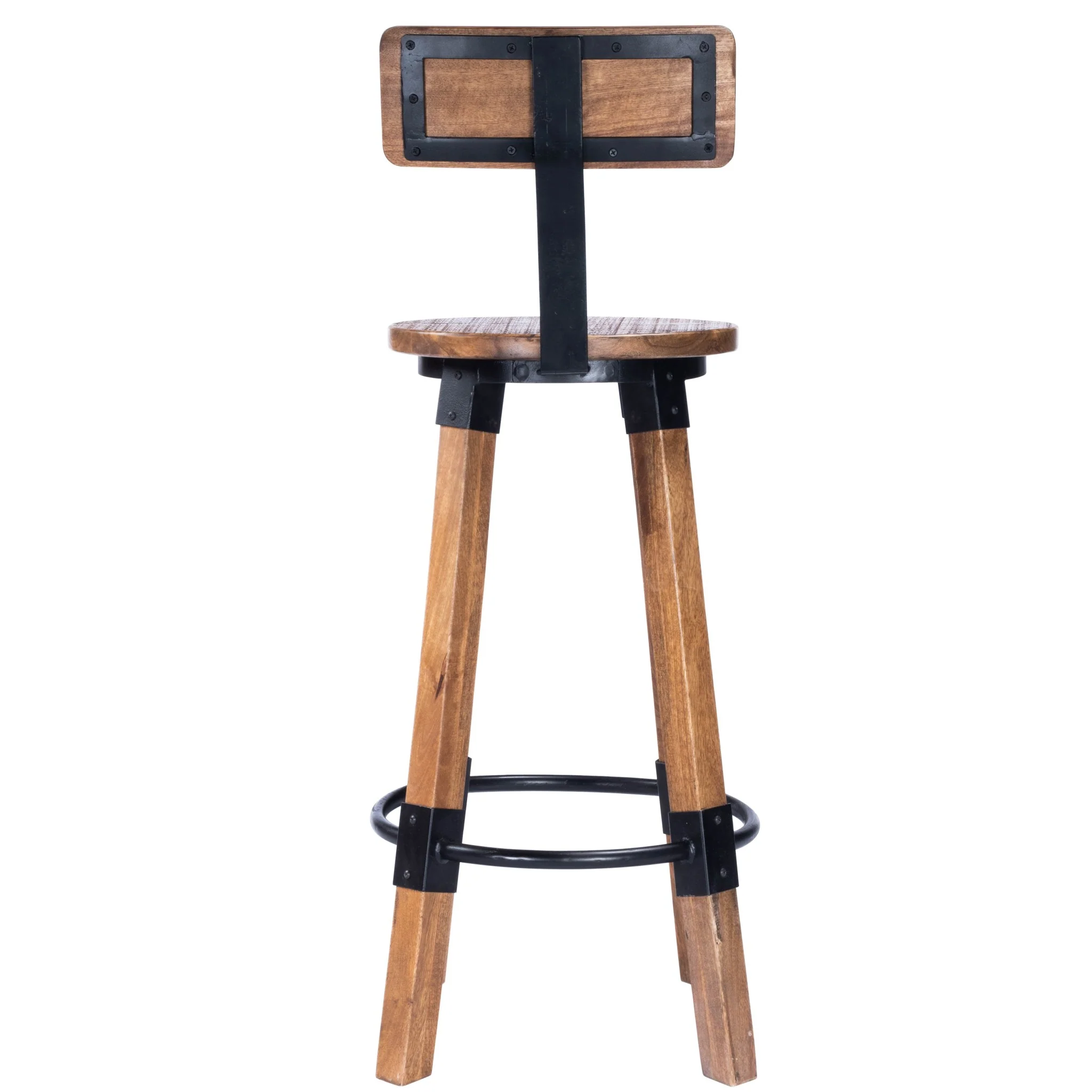 Sturdy Wood And Metal Bar Stool By Homeroots - Image 4
