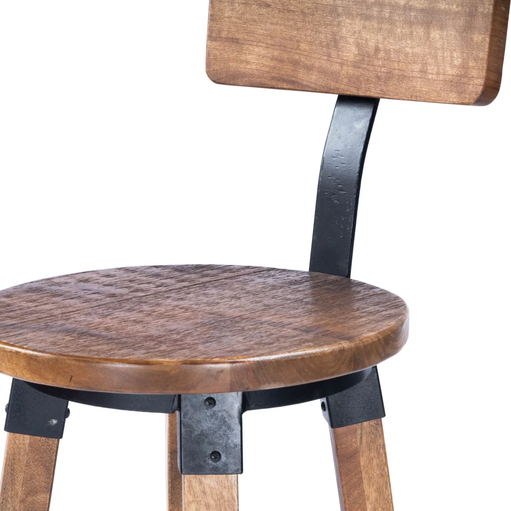 Sturdy Wood And Metal Bar Stool By Homeroots - Image 8
