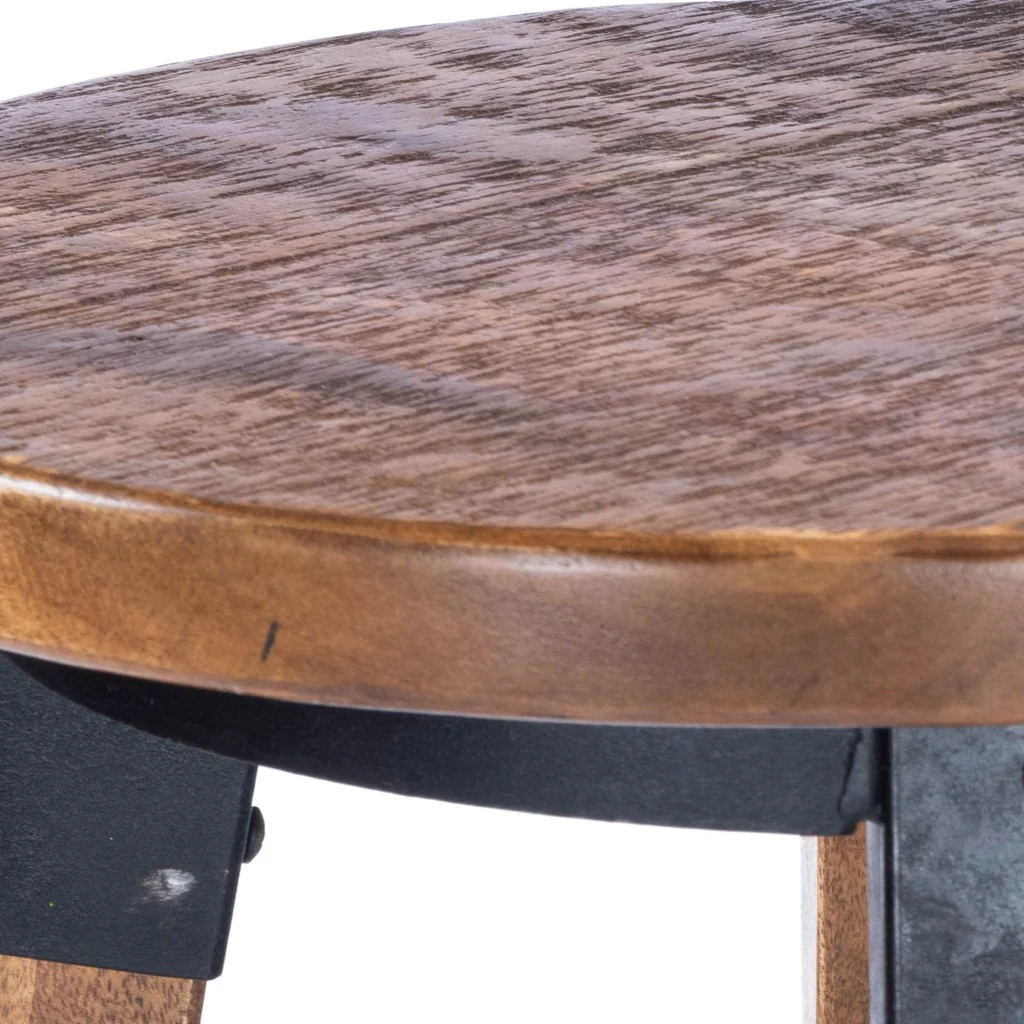 Sturdy Wood And Metal Bar Stool By Homeroots - Image 9