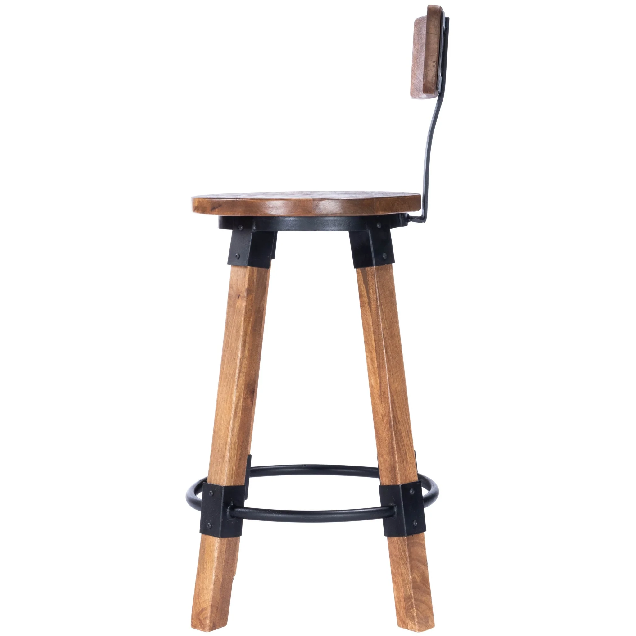 Sturdy Wood And Metal Counter Stool By Homeroots - Image 3
