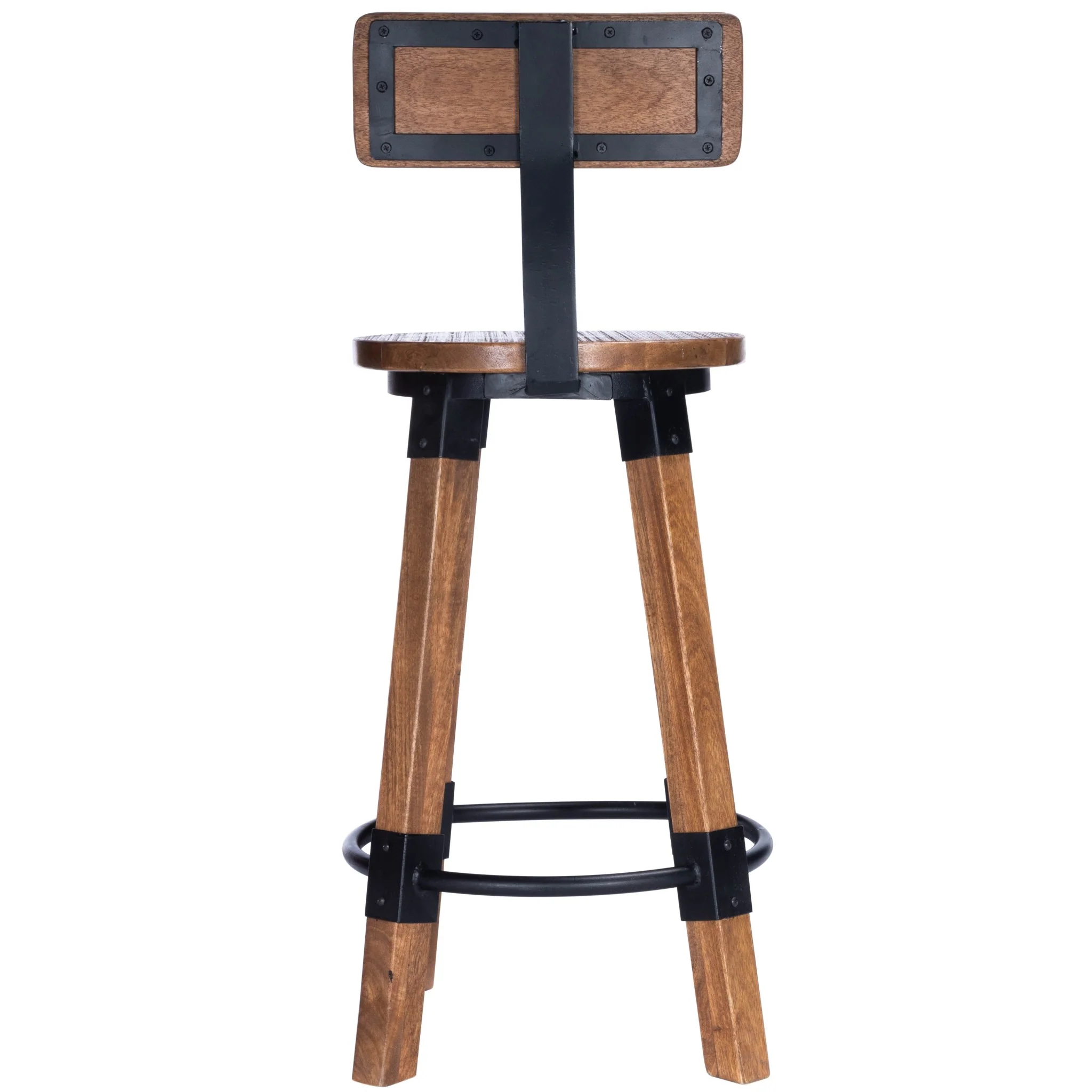 Sturdy Wood And Metal Counter Stool By Homeroots - Image 4