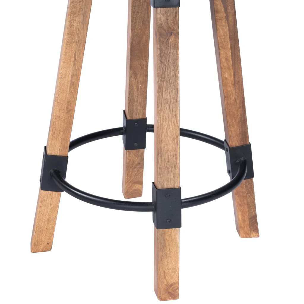 Sturdy Wood And Metal Counter Stool By Homeroots - Image 7