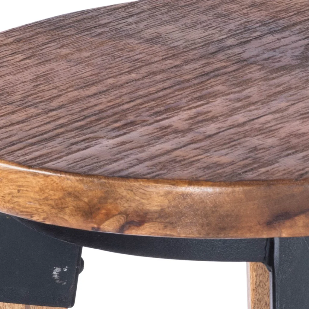 Sturdy Wood And Metal Counter Stool By Homeroots - Image 9