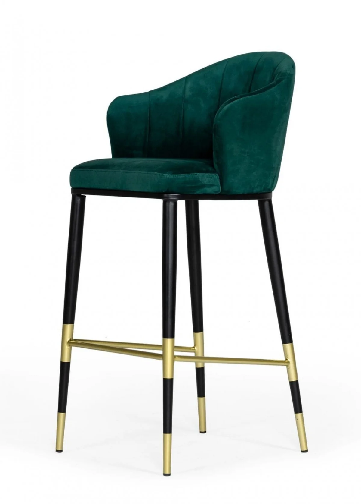 Stylish 42" Green And Black Barstool With Gold Accents By Homeroots - Image 2