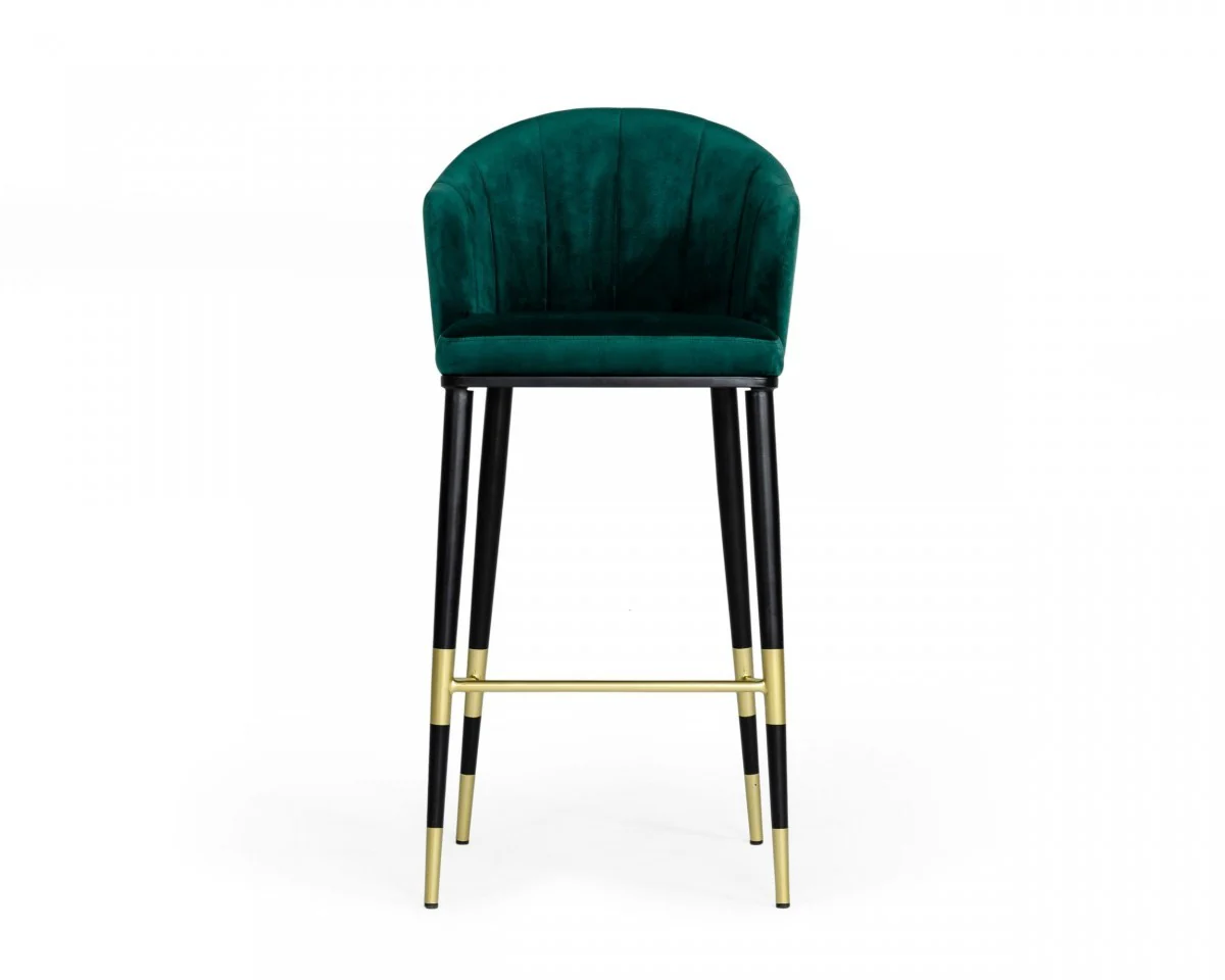 Stylish 42" Green And Black Barstool With Gold Accents By Homeroots - Image 3