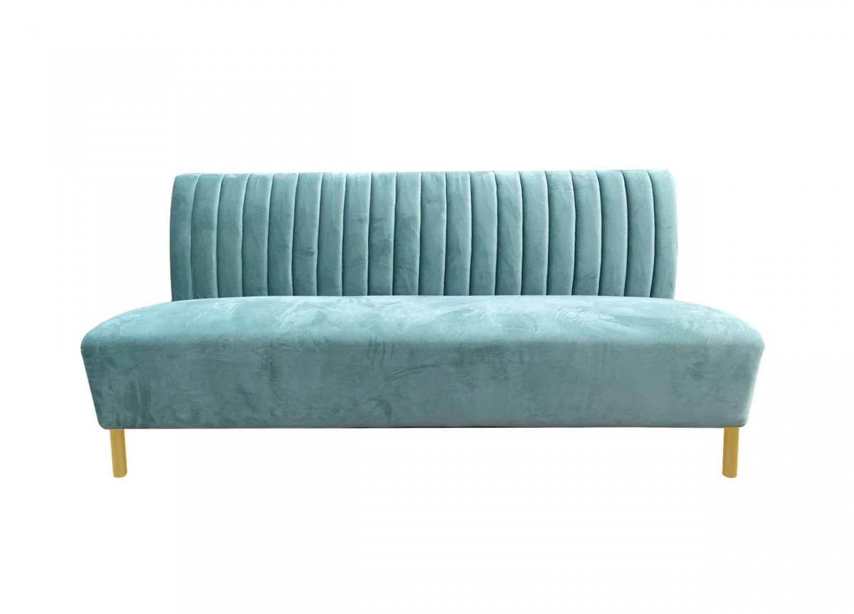 Stylish 71" Light Green Fabric And Gold Sofa By Homeroots - Image 2