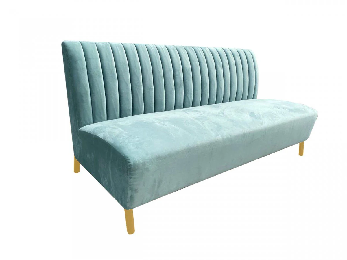 Stylish 71" Light Green Fabric And Gold Sofa By Homeroots - Image 3