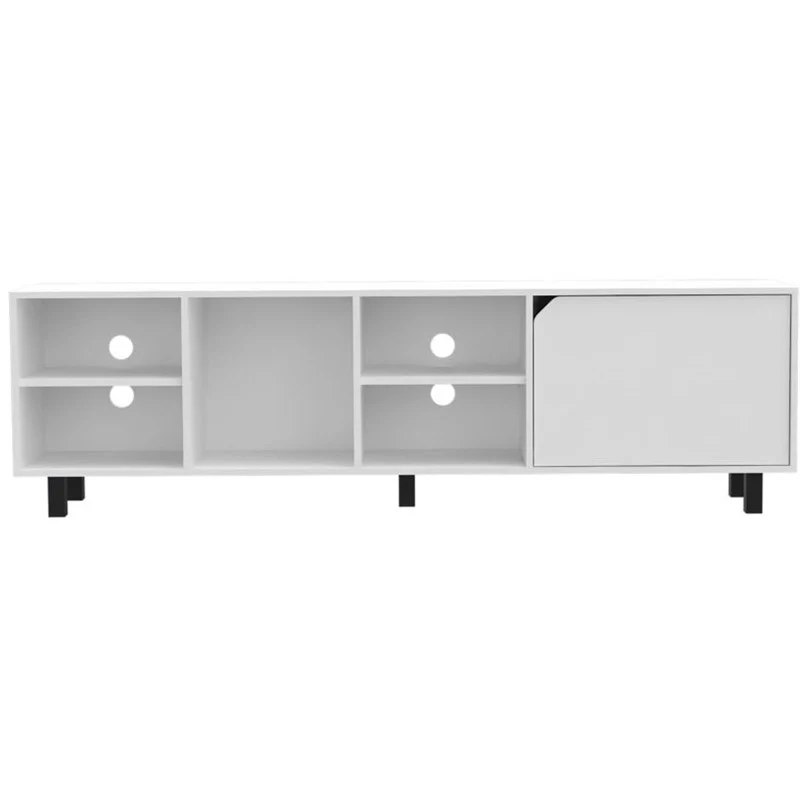 Stylish and Fresh White Television Stand By Homeroots - Image 2