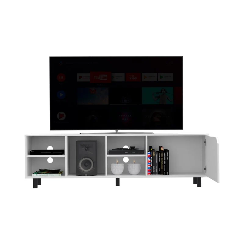 Stylish and Fresh White Television Stand By Homeroots - Image 5
