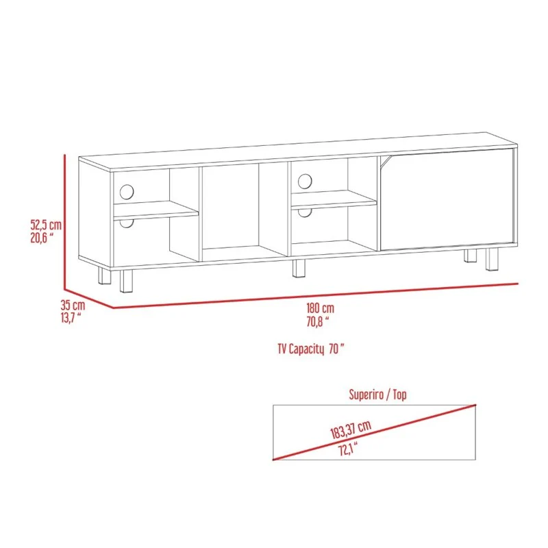 Stylish and Fresh White Television Stand By Homeroots - Image 7