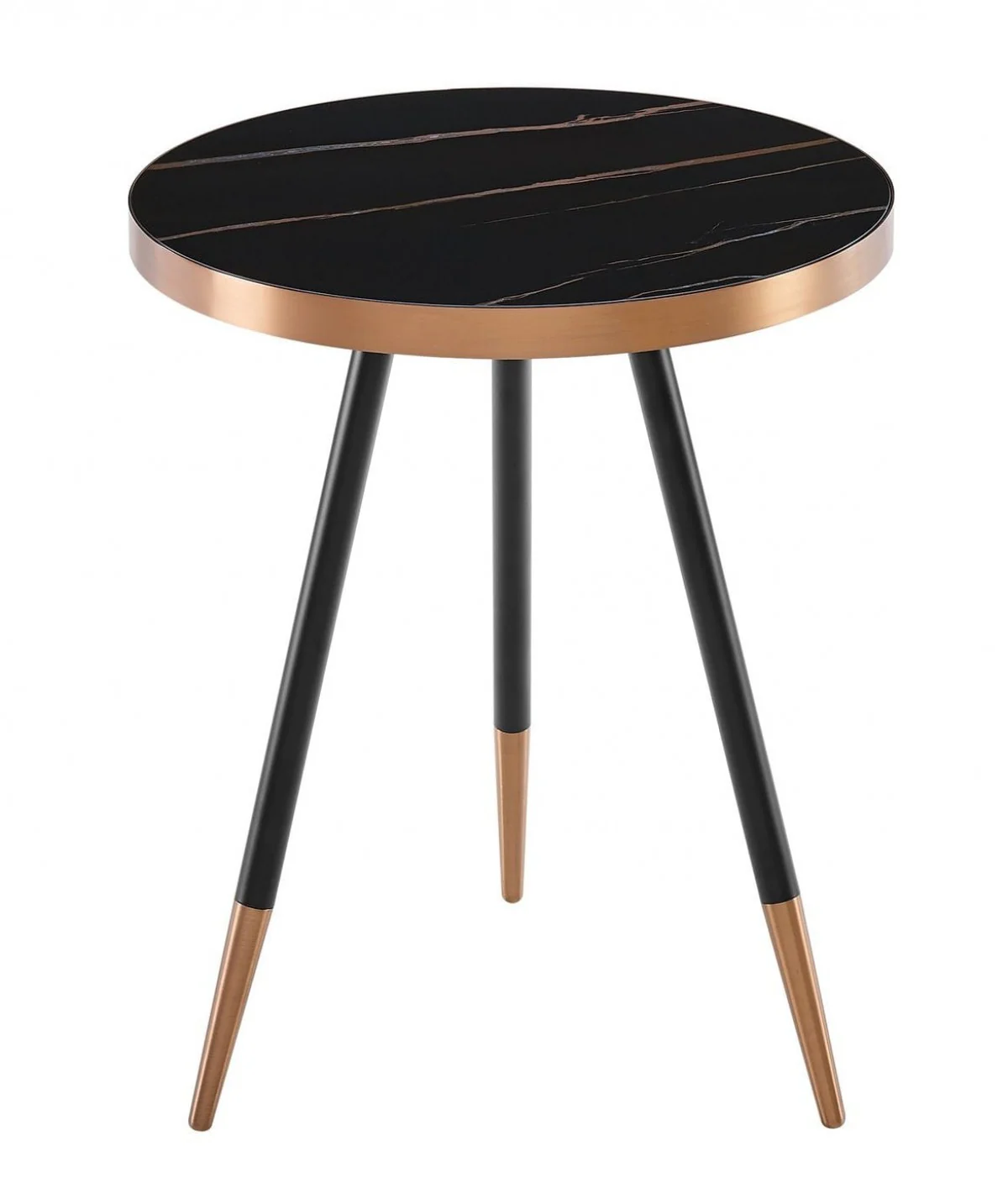 Stylish Black Ceramic and Rose Gold Side or End Table By Homeroots - Image 2