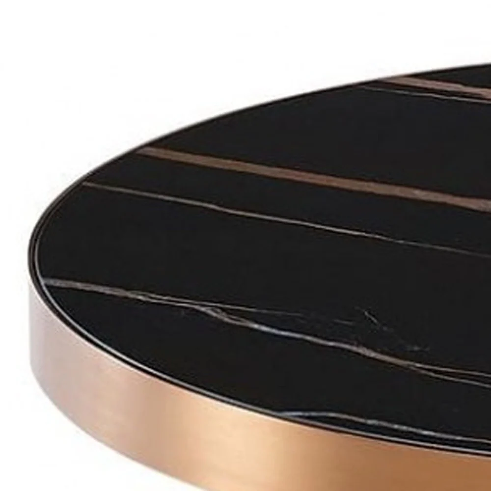 Stylish Black Ceramic and Rose Gold Side or End Table By Homeroots - Image 3
