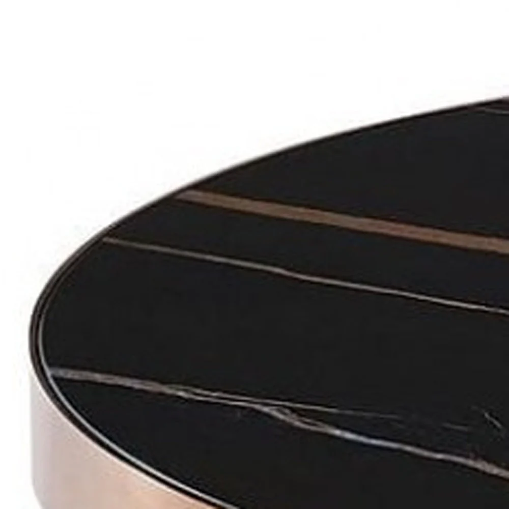Stylish Black Ceramic and Rose Gold Side or End Table By Homeroots - Image 4