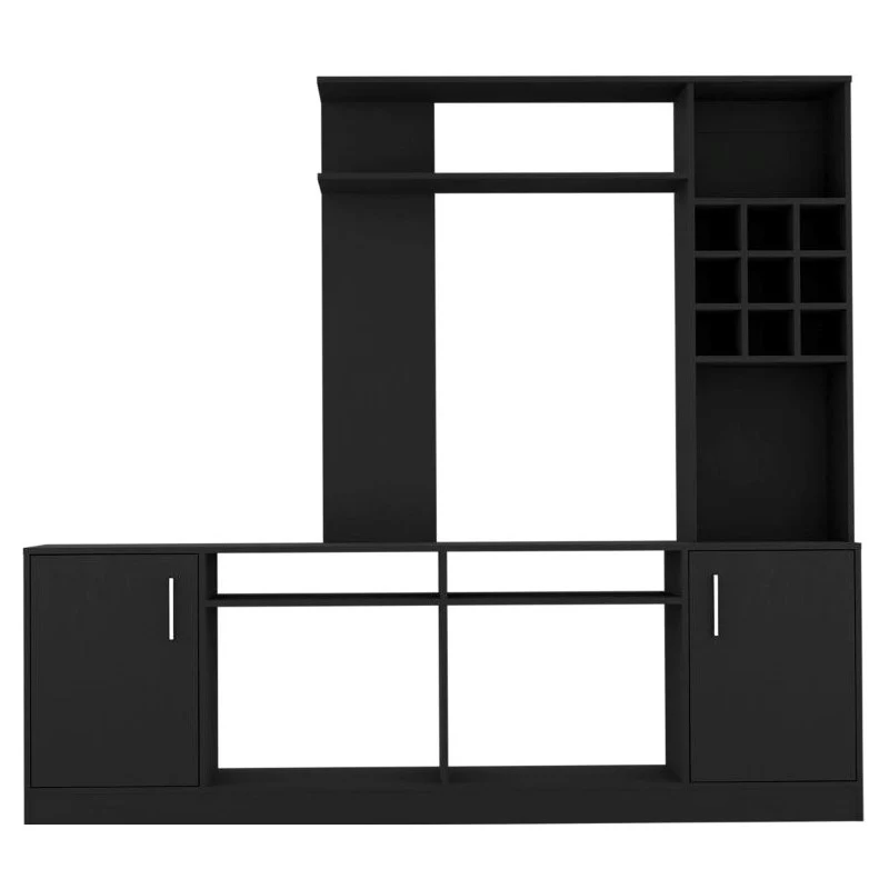 Stylish Black Television Entertainment Center By Homeroots - Image 2