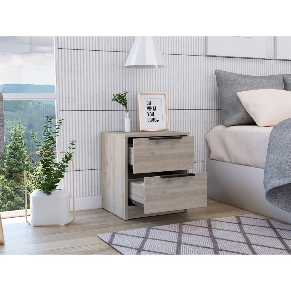 Stylish Black Wengue Two Drawer Nightstand By Homeroots - Image 4