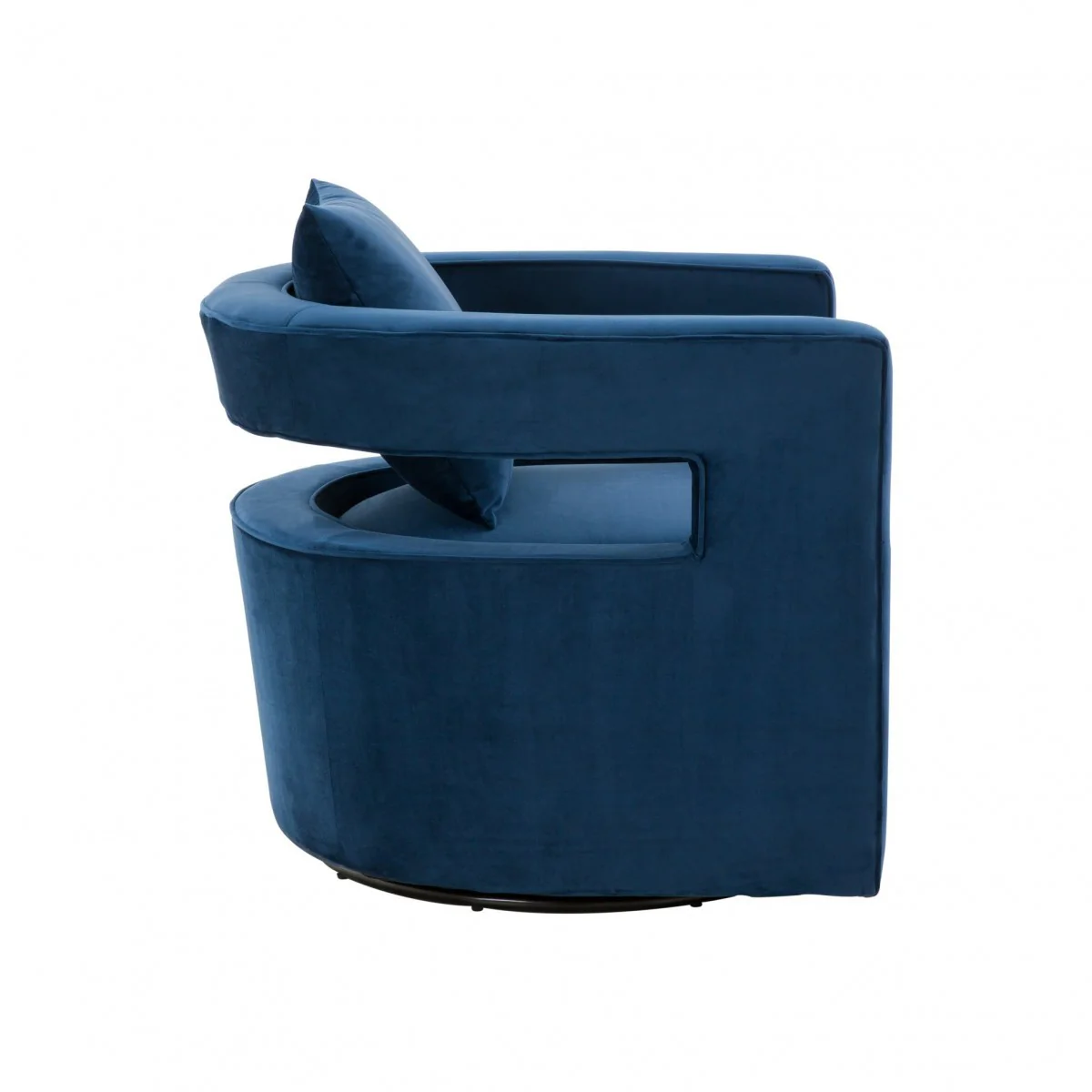 Stylish Blue Velvet Swivel Chair By Homeroots - Image 3