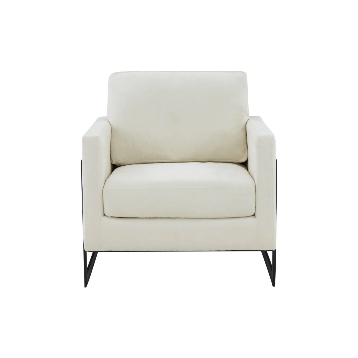 Stylish Cream and Black Fabric Accent Chair By Homeroots - Image 3