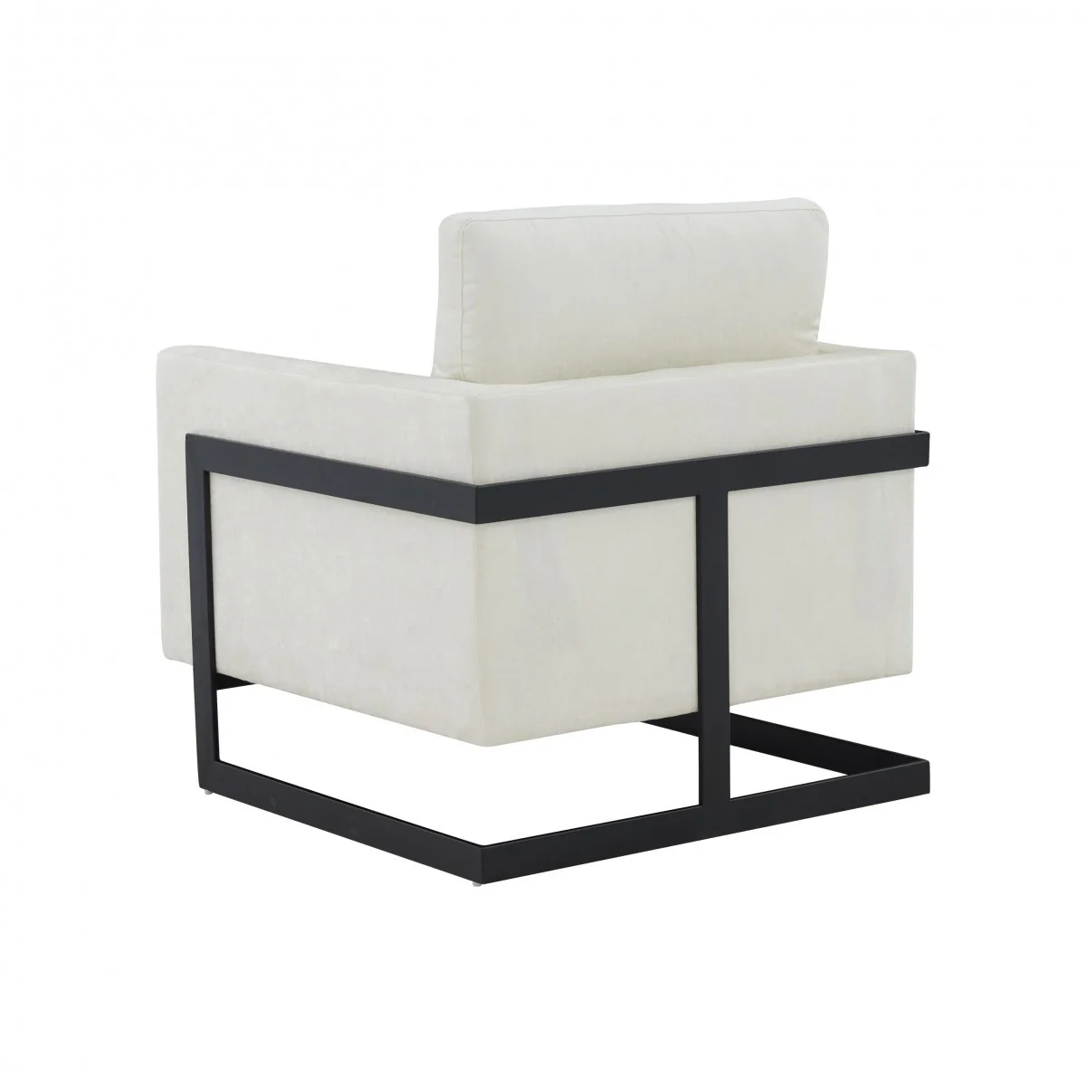 Stylish Cream and Black Fabric Accent Chair By Homeroots - Image 4