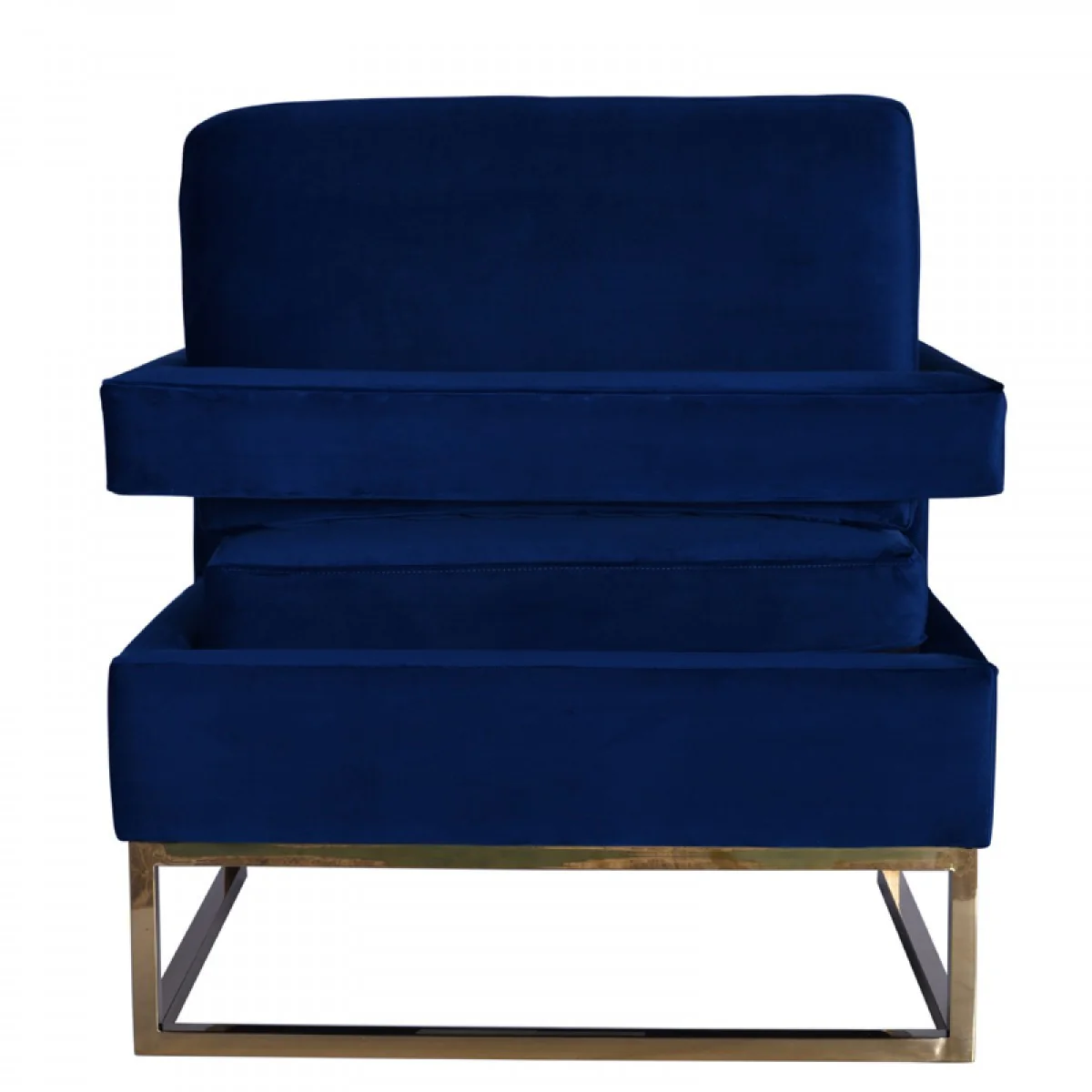 Stylish Grey Velvet And Gold Steel Chair By Homeroots - Image 10