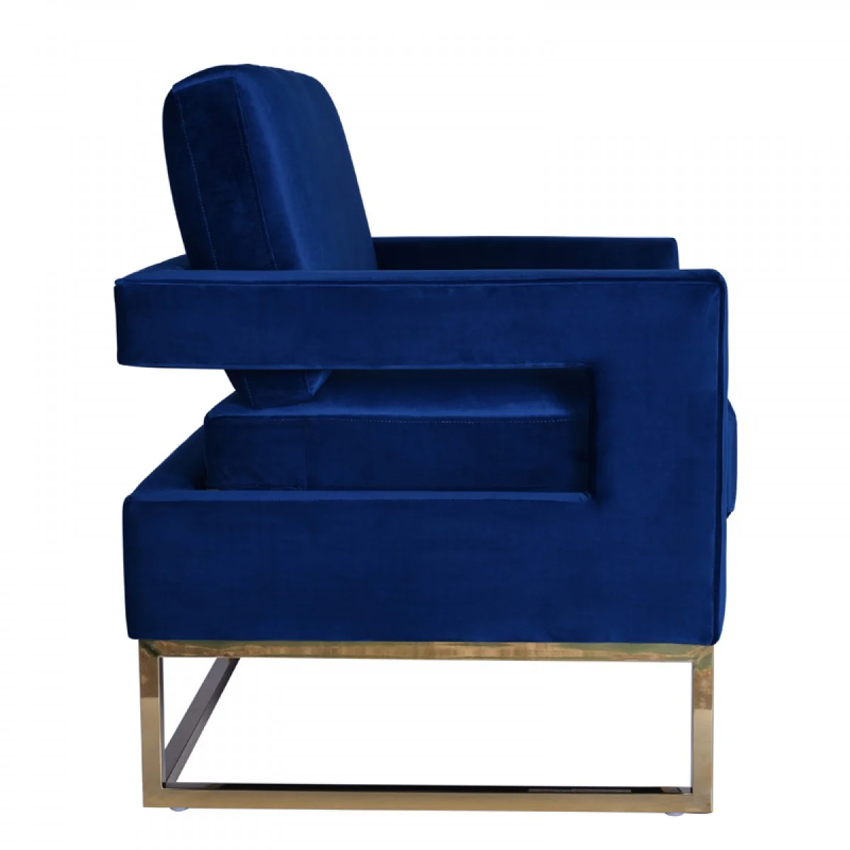Stylish Grey Velvet And Gold Steel Chair By Homeroots - Image 8