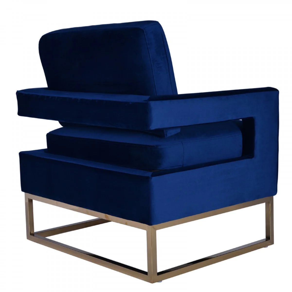 Stylish Grey Velvet And Gold Steel Chair By Homeroots - Image 9