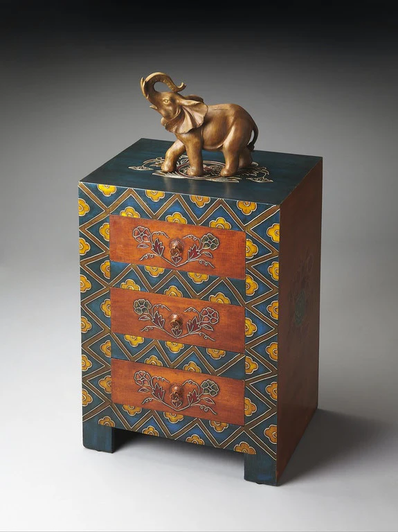 Stylish Hand Painted 3 Drawer Accent Cabinet By Homeroots - Image 7