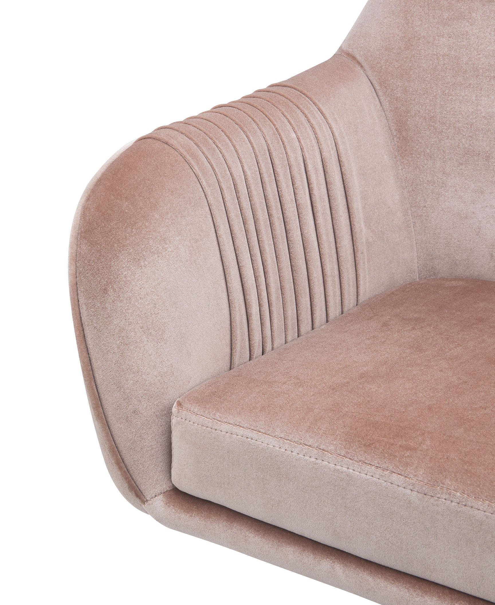 Stylish Mauve Rose Velvet Office Desk Chair on Wheels By Homeroots - Image 4