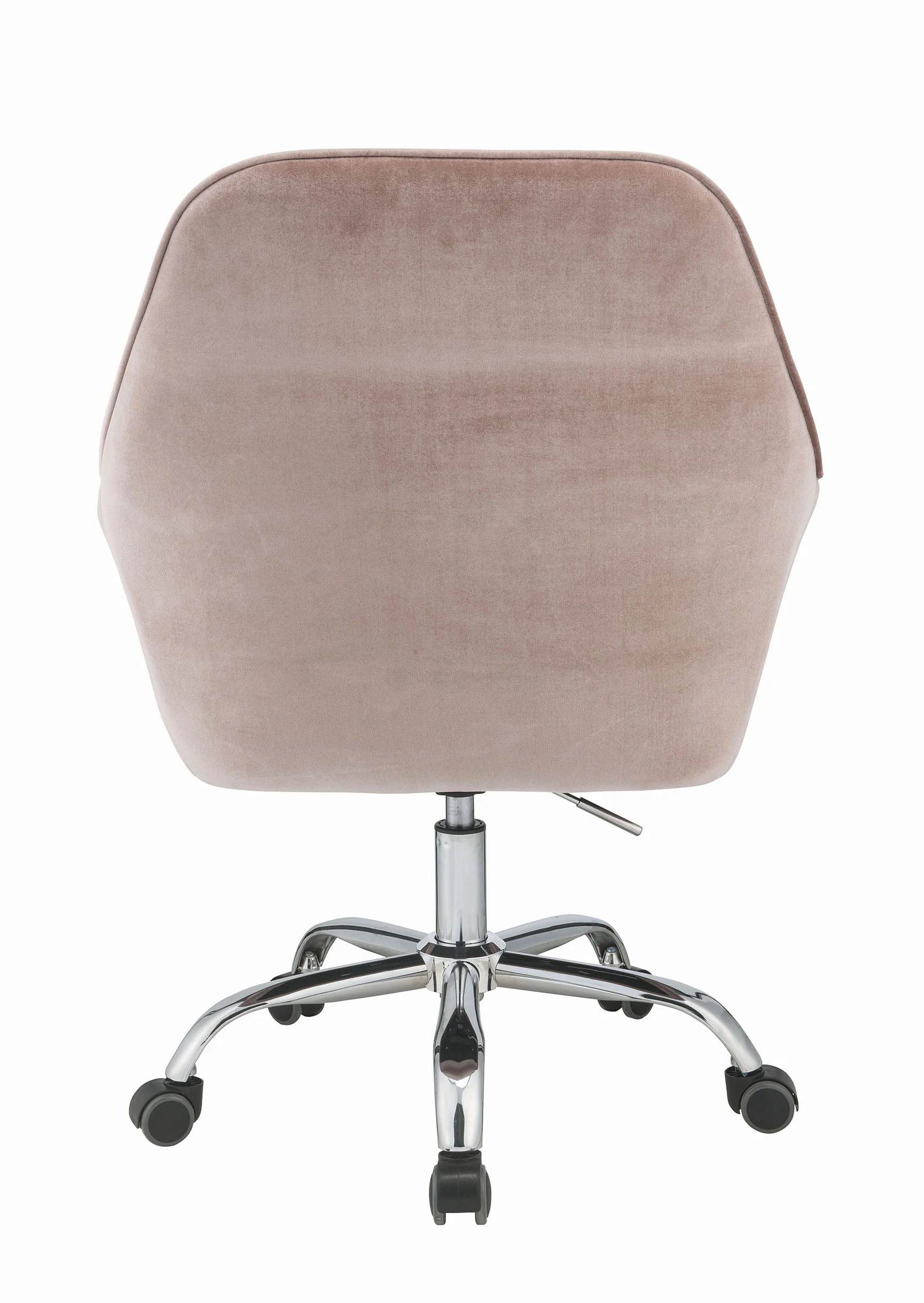 Stylish Mauve Rose Velvet Office Desk Chair on Wheels By Homeroots - Image 5