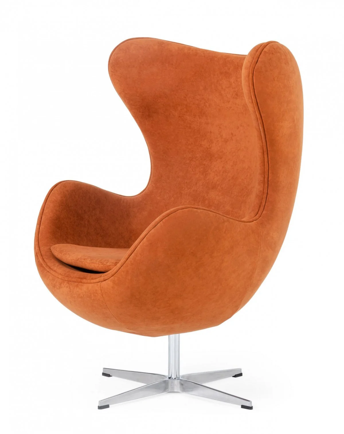 Stylish Mid Century Dark Orange Fabric Swivel Accent Chair By Homeroots - Image 2