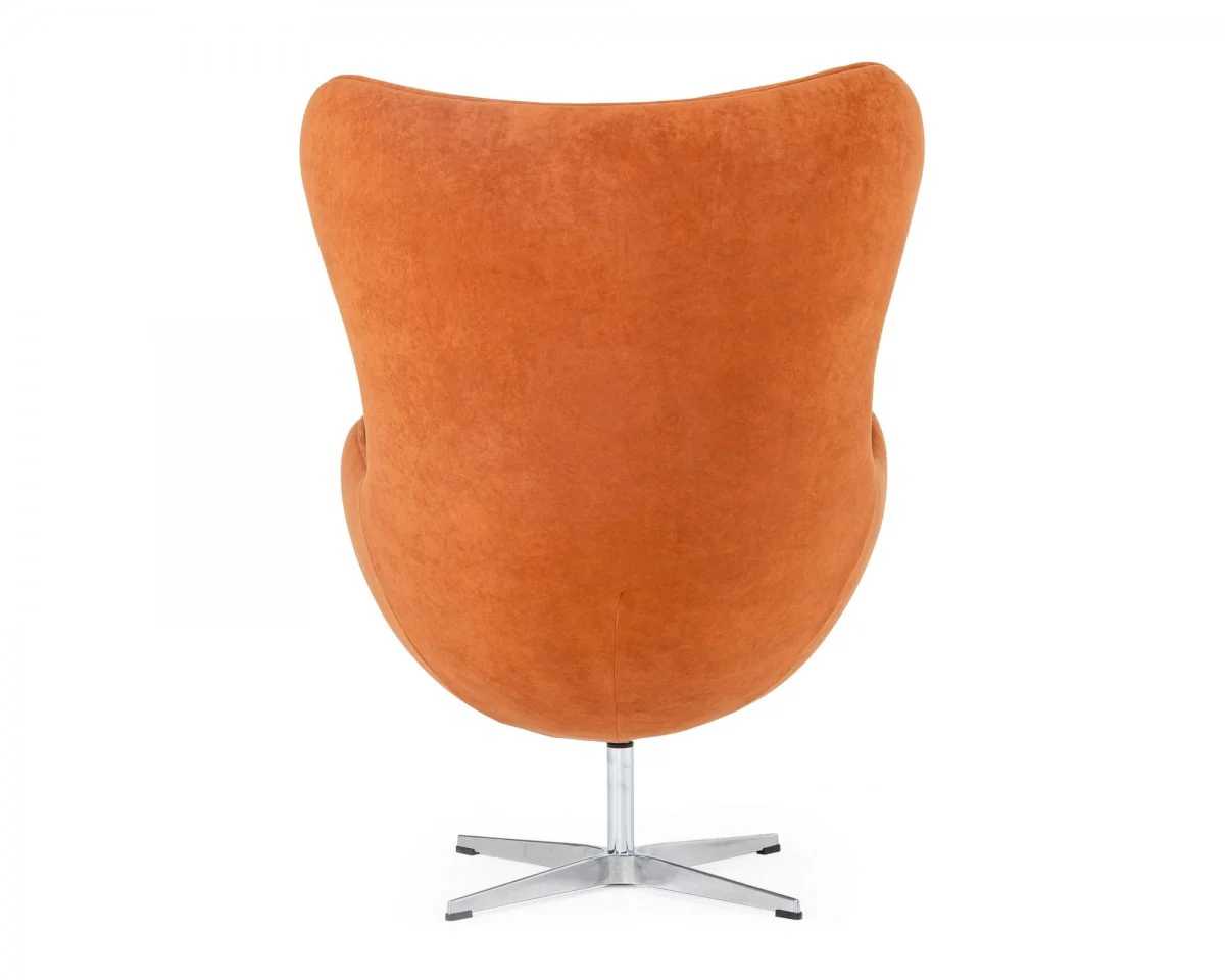 Stylish Mid Century Dark Orange Fabric Swivel Accent Chair By Homeroots - Image 5
