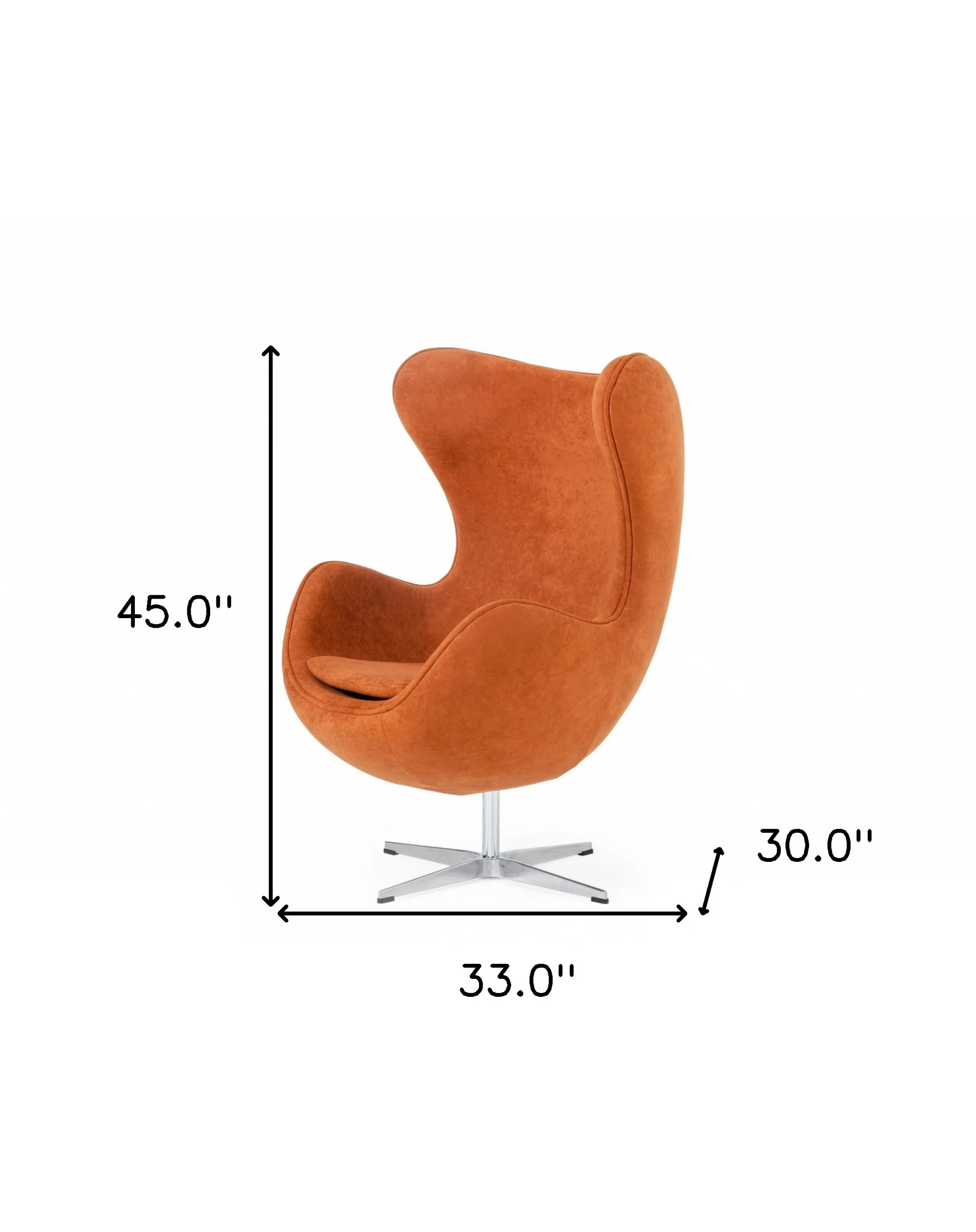 Stylish Mid Century Dark Orange Fabric Swivel Accent Chair By Homeroots - Image 7